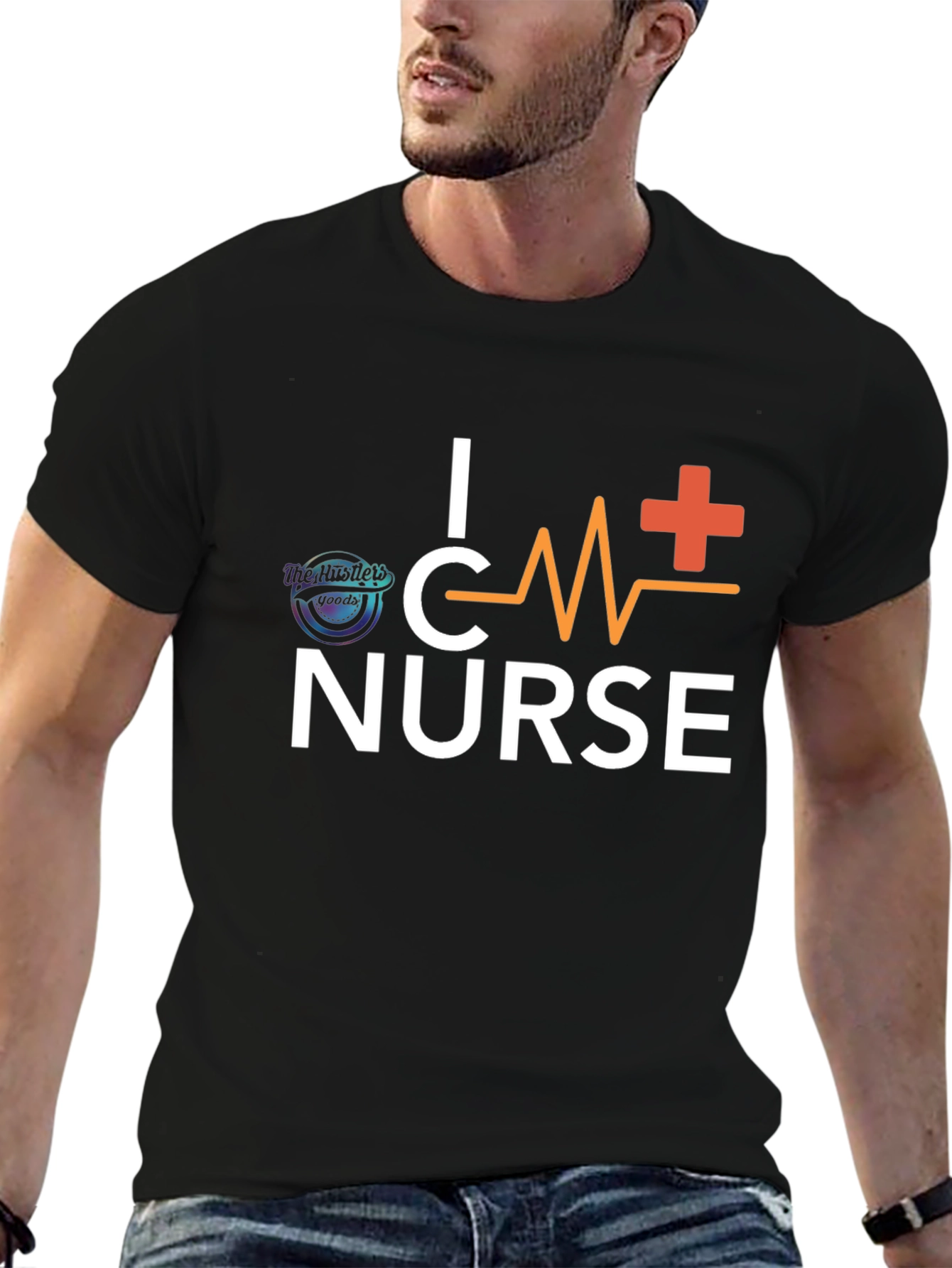 Black I Heart Nurse Black T-Shirt view 6