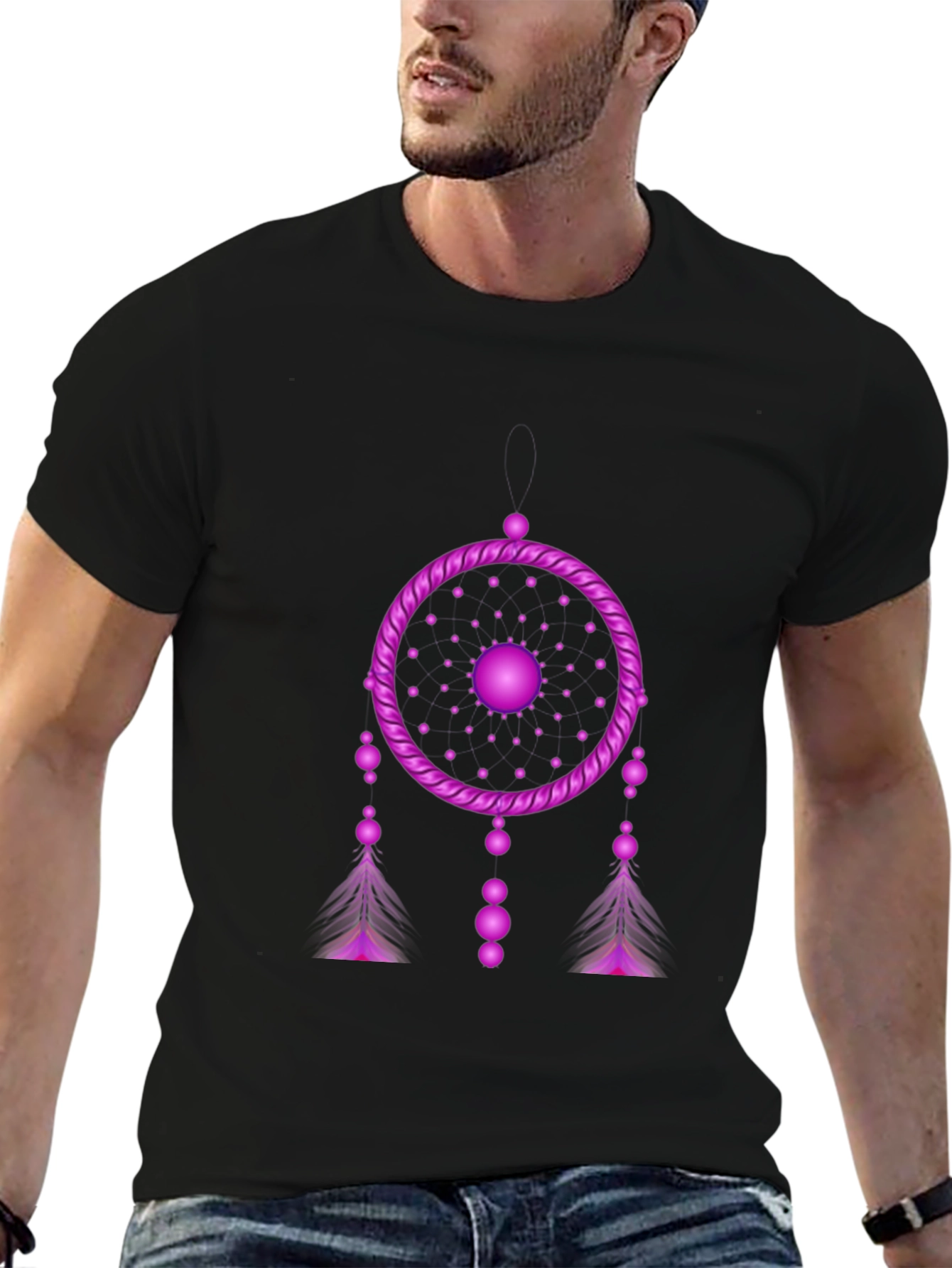 Black Dreamcatcher Graphic Black T-Shirt view 6