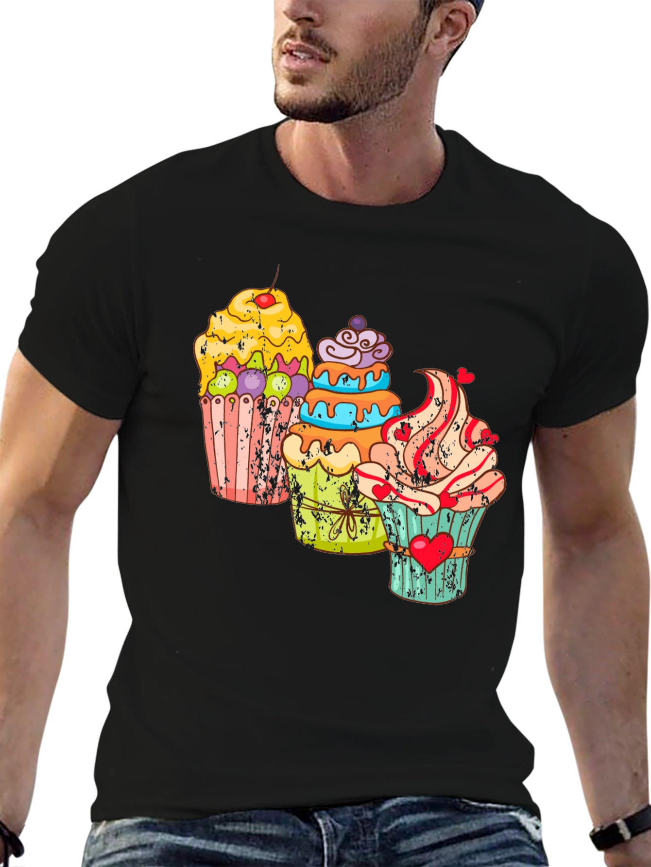 Black Cupcake Graphic T-Shirt view 6