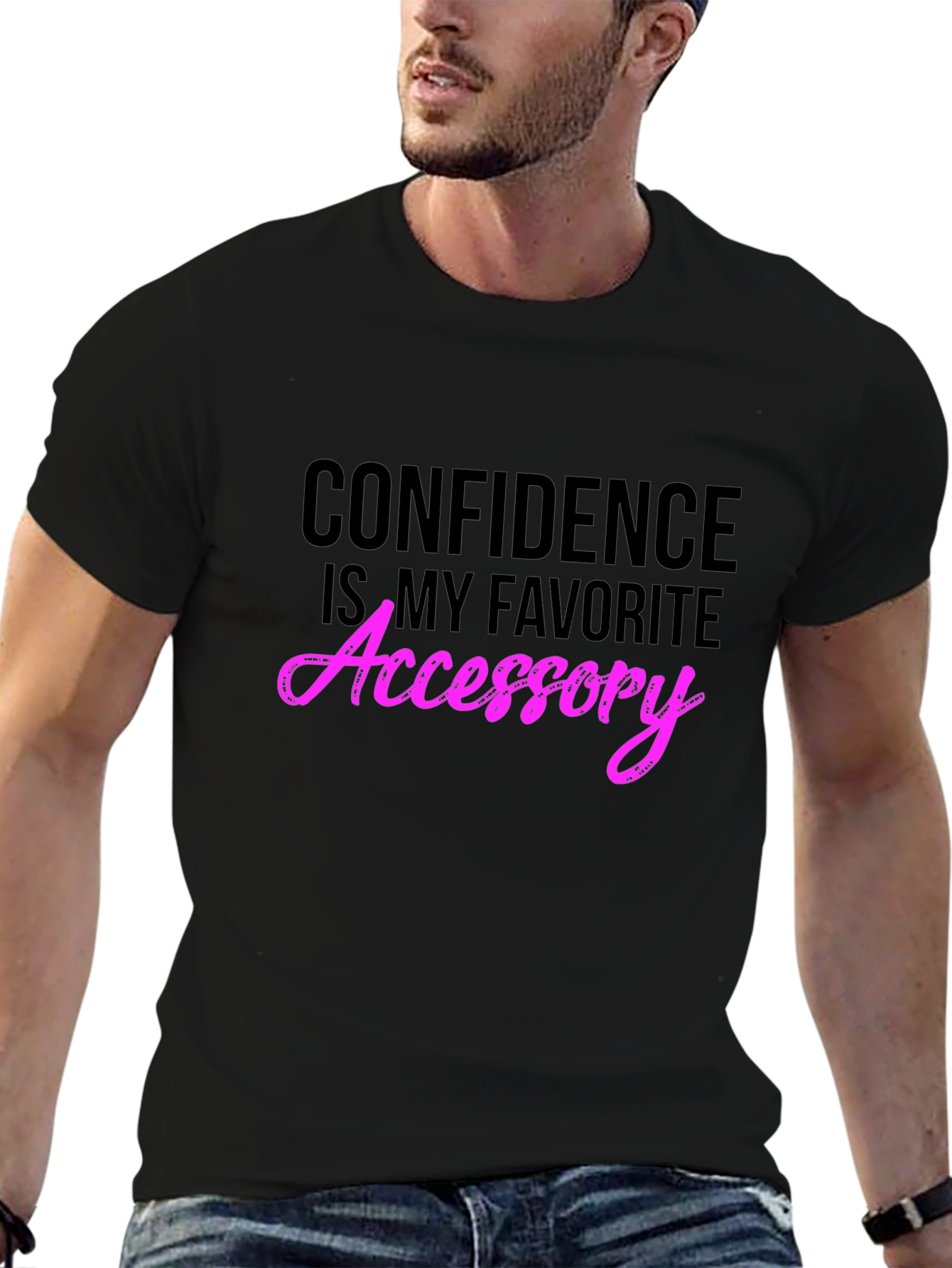 Black Confidence Accessory Black T-Shirt view 6