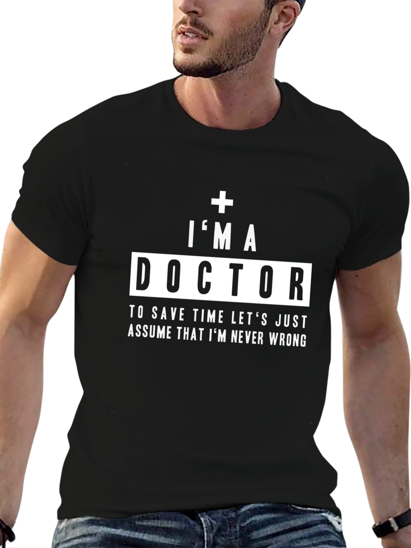 Black I'm a Doctor Graphic Tee view 6