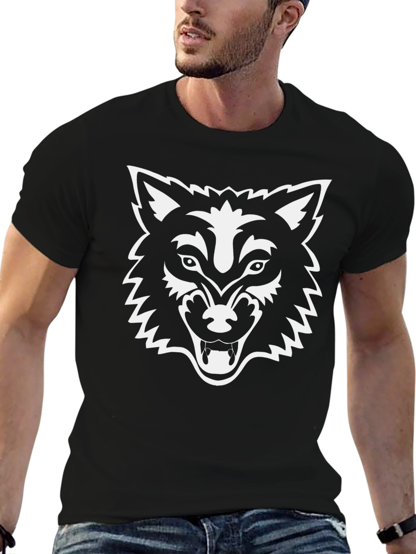 Black Black Wolf Graphic Tee - Fierce Style view 6