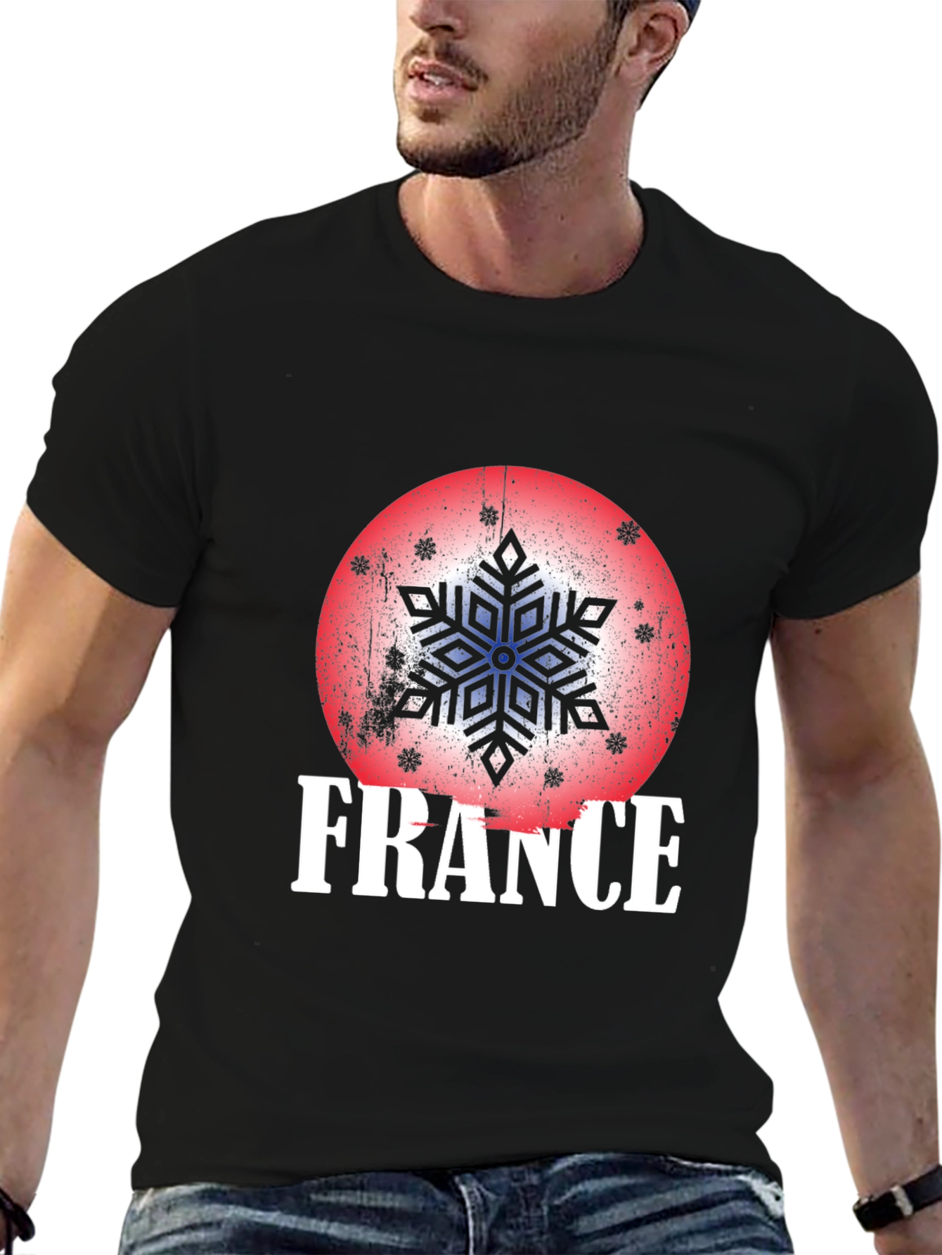 France Snowflake Graphic Tee - Winter Holiday Souvenir - 6