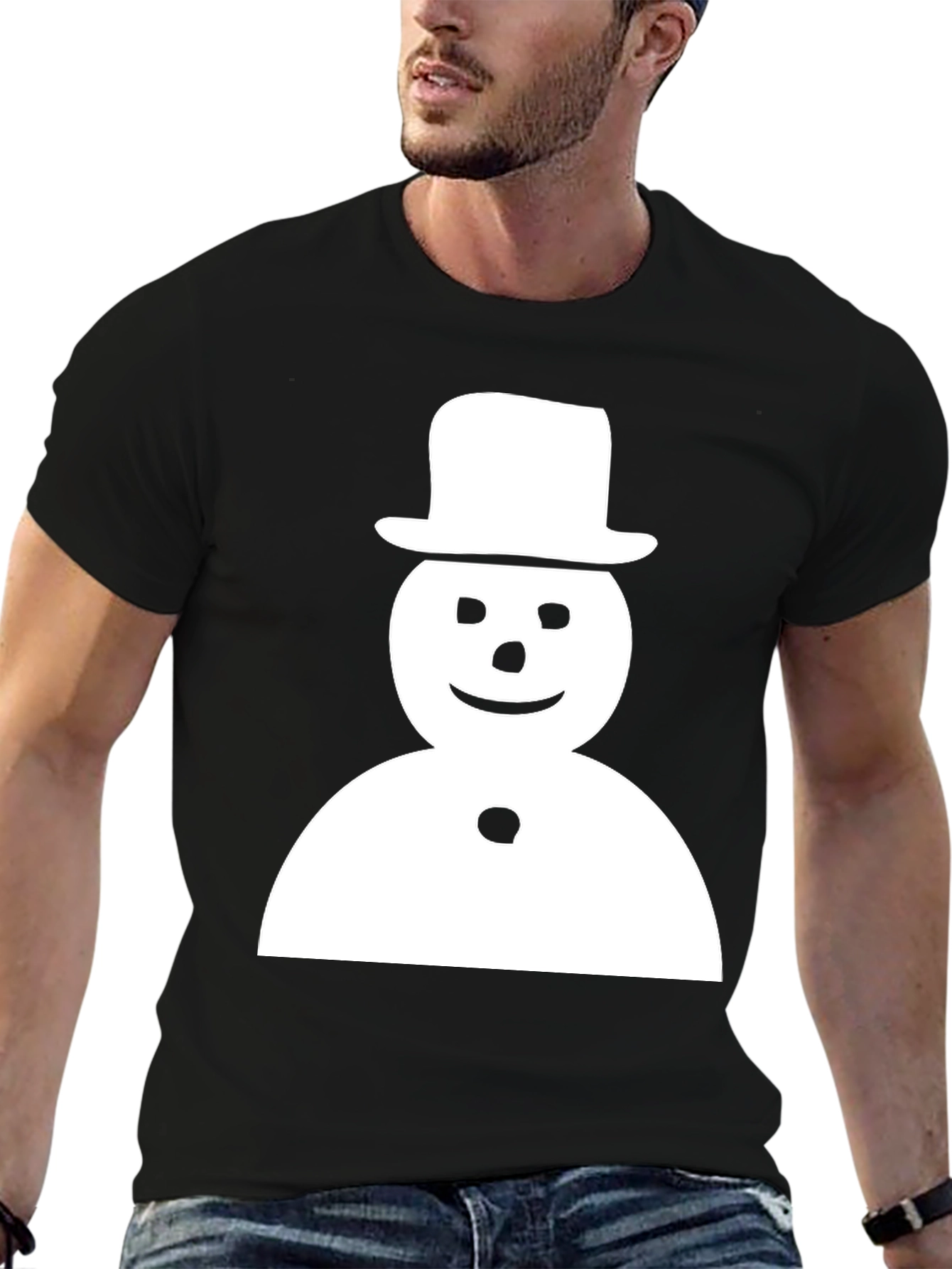 Black Snowman Graphic Tee - Holiday Fun! view 6