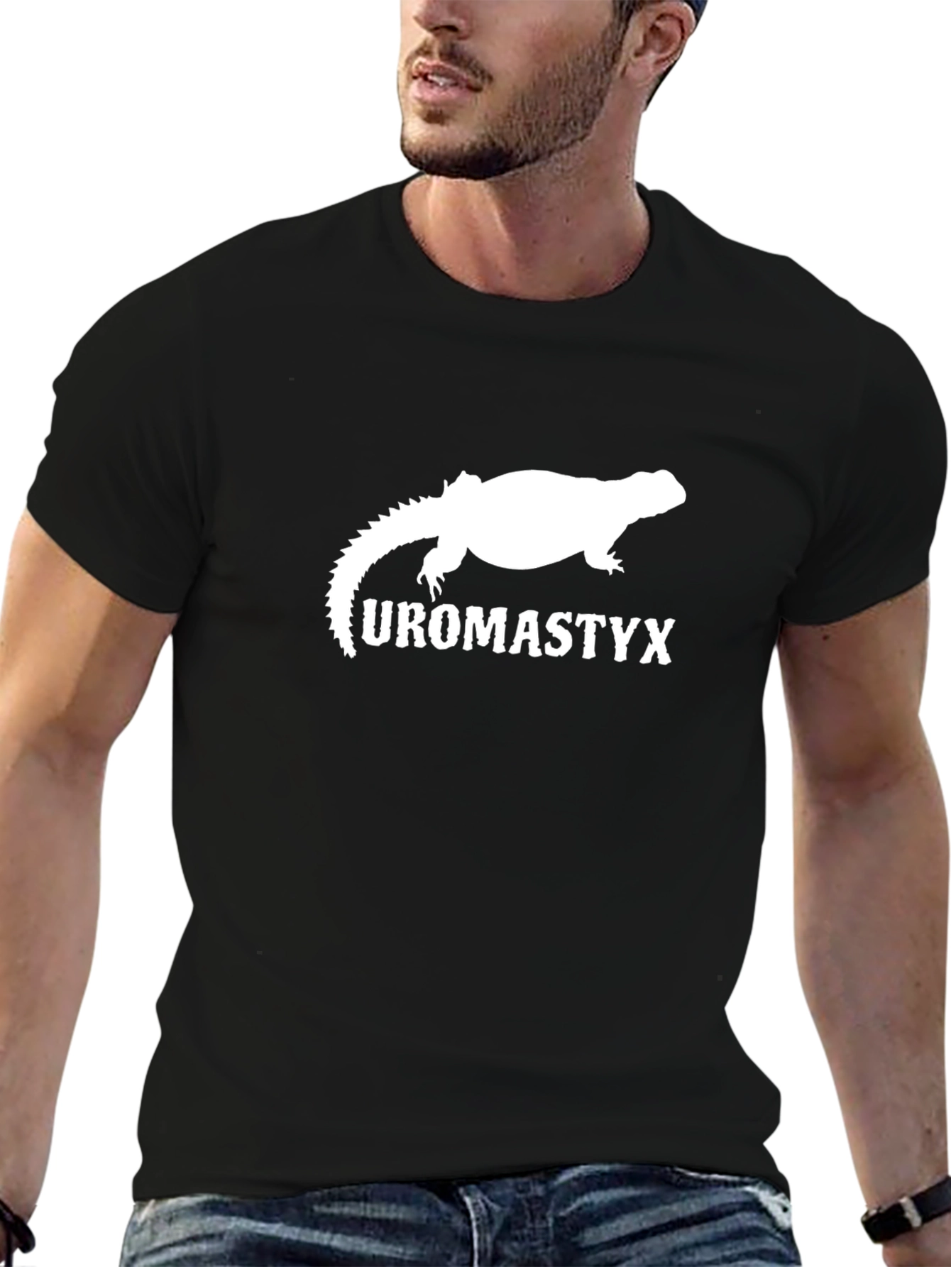 Black Uromastyx Lizard Graphic Black T-Shirt view 6