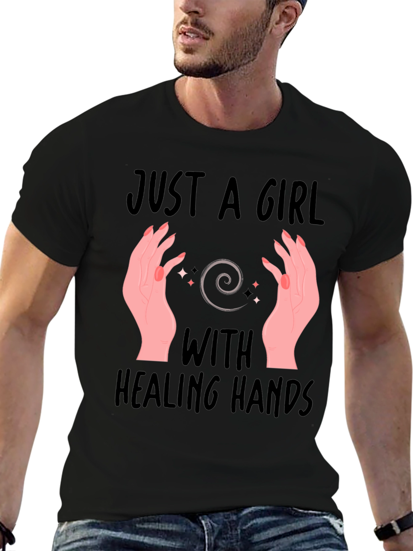 Healing Hands Graphic T-Shirt - Spiritual Design - 6