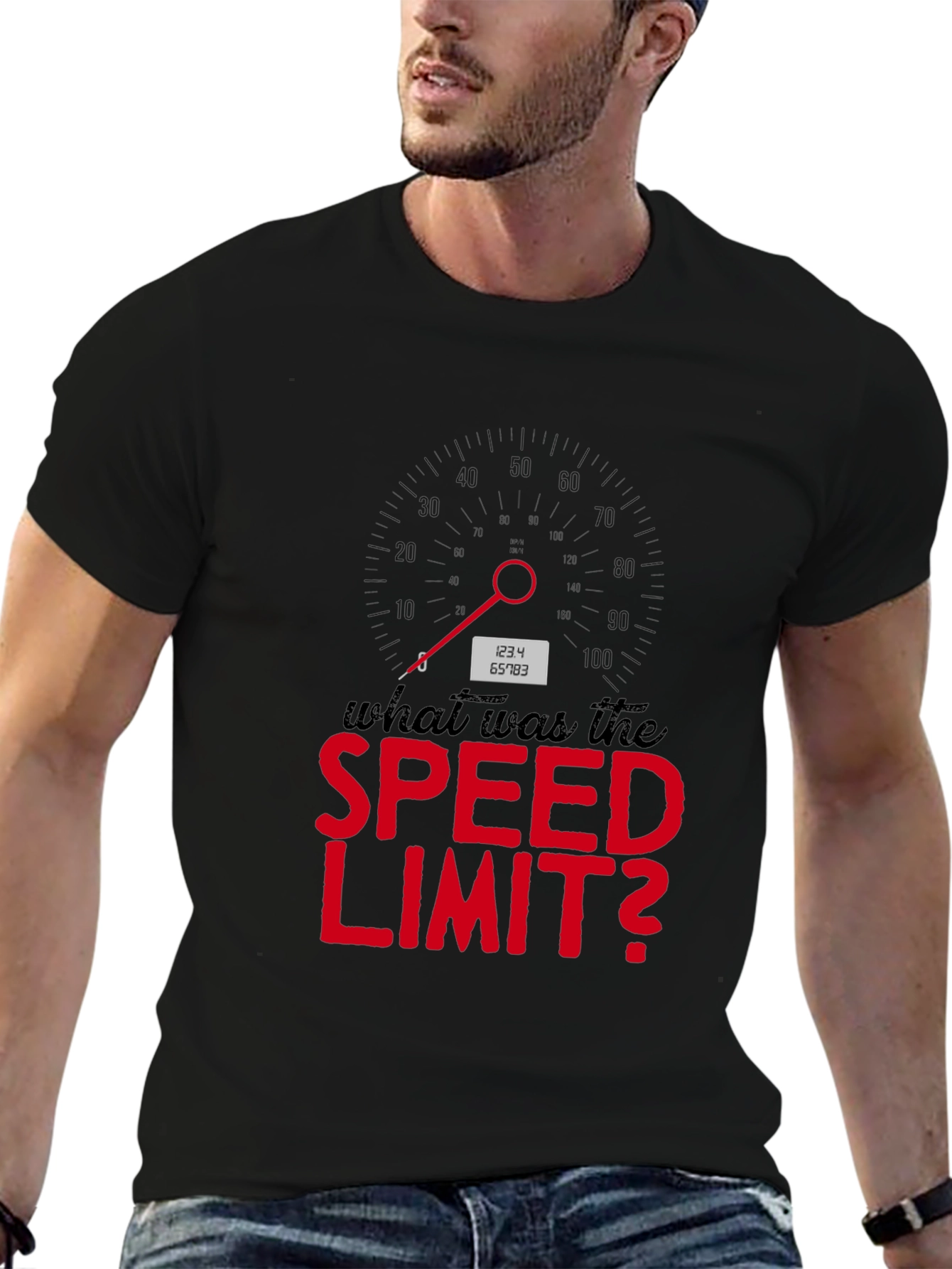 Black What Was the Speed Limit T-Shirt view 6