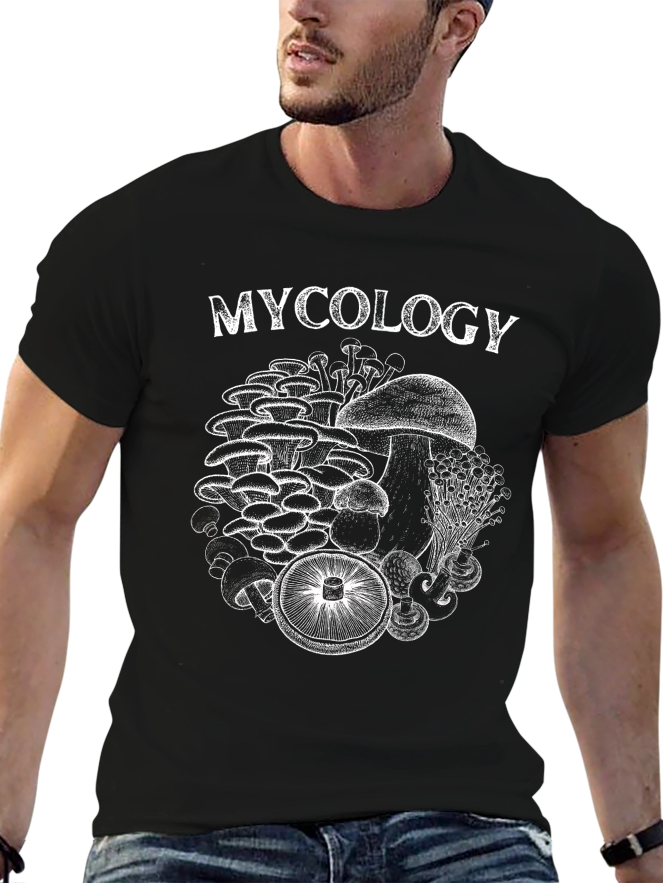 Black Mycology T-Shirt - Mushroom Graphic Tee view 6