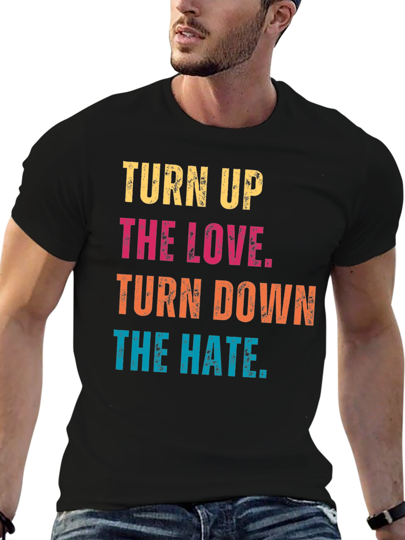 Black Turn Up the Love Graphic Tee view 6