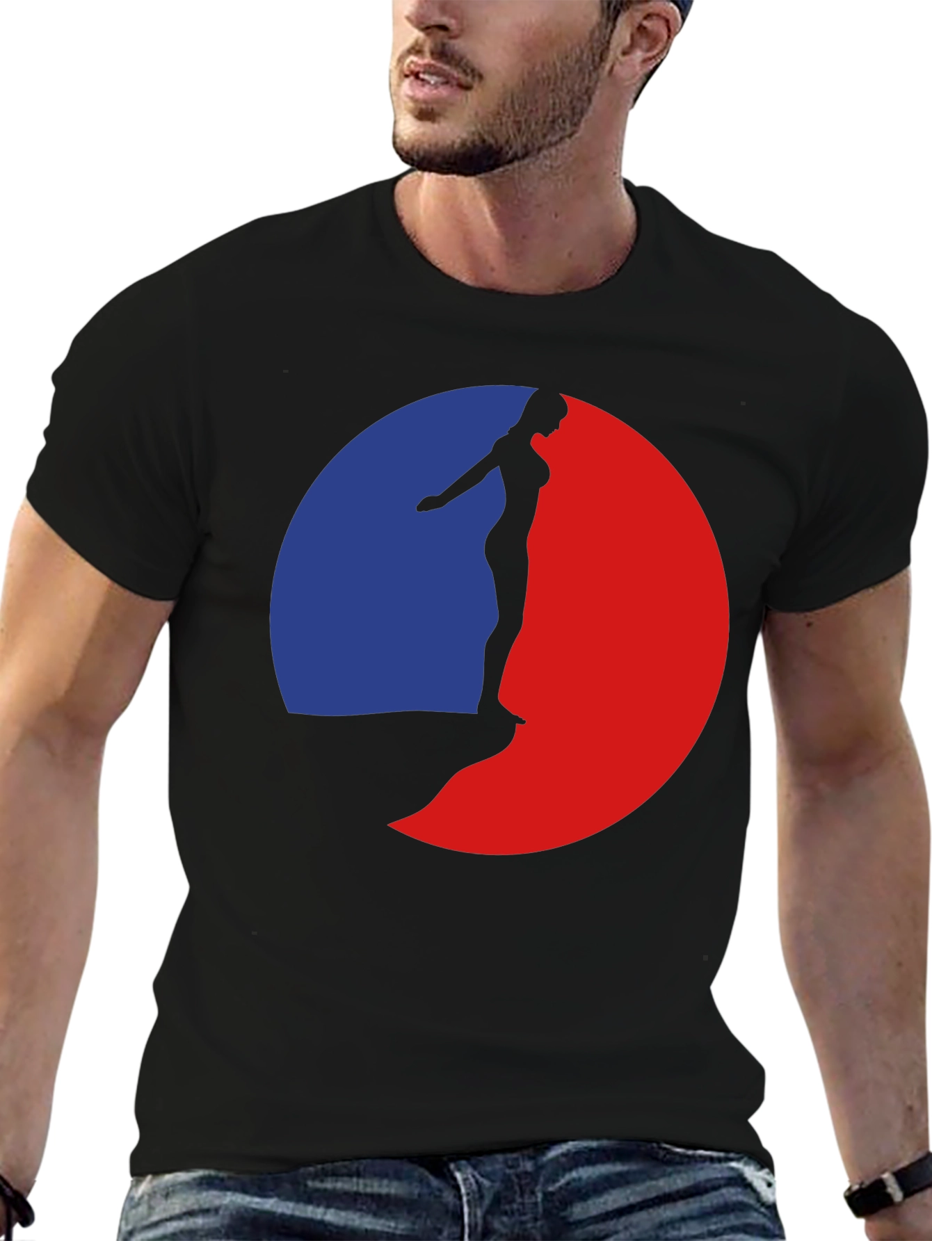 Black Silhouette Diver Graphic T-Shirt view 6