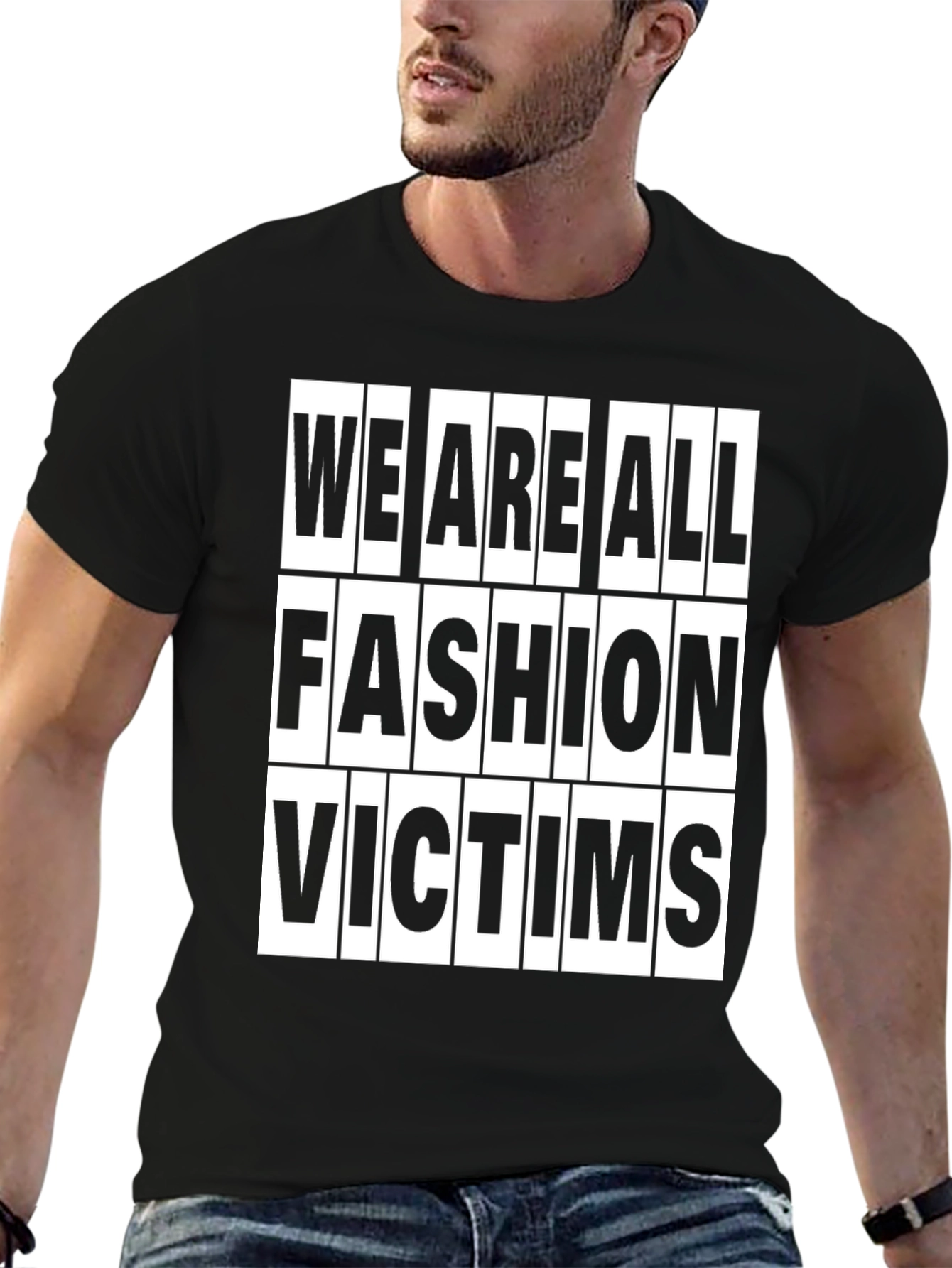 Black Fashion Victims T-Shirt - Trendy Slogan Tee view 6