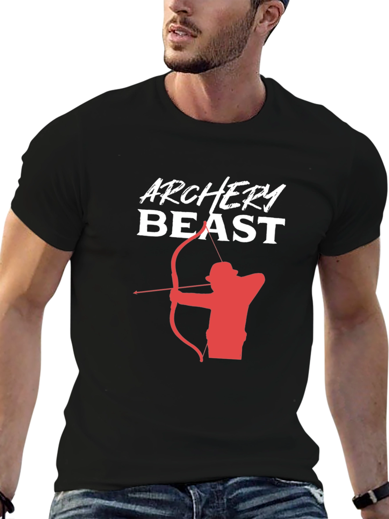 Black Archery Beast Graphic Tee | Mens Black T-Shirt view 6