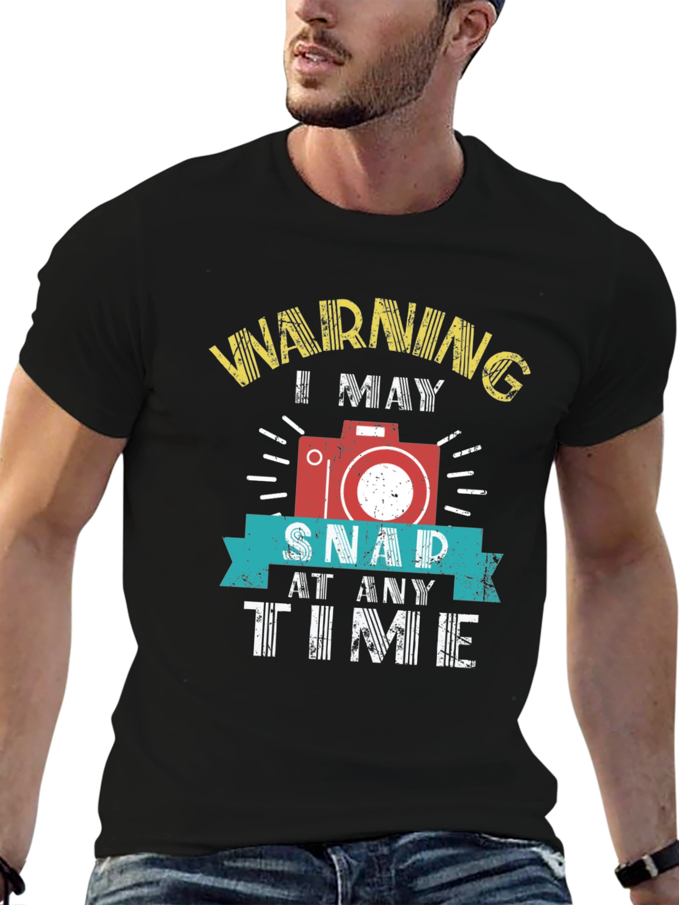 Black Warning I May Snap At Any Time T-Shirt view 6