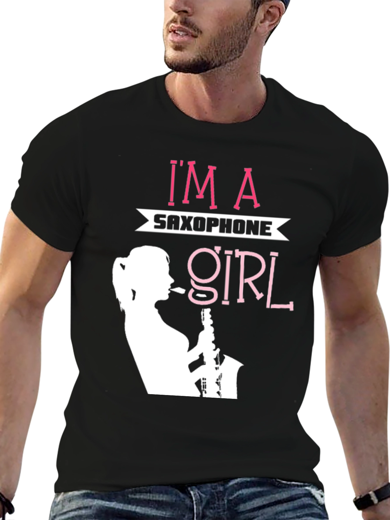 Black I'm A Saxophone Girl Black Graphic Tee view 6