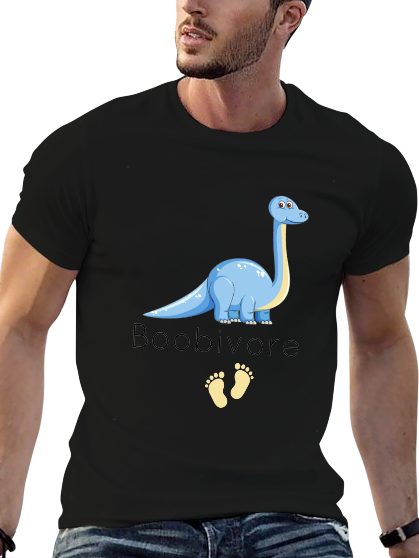 Black Boobivore Dinosaur Graphic T-Shirt view 6