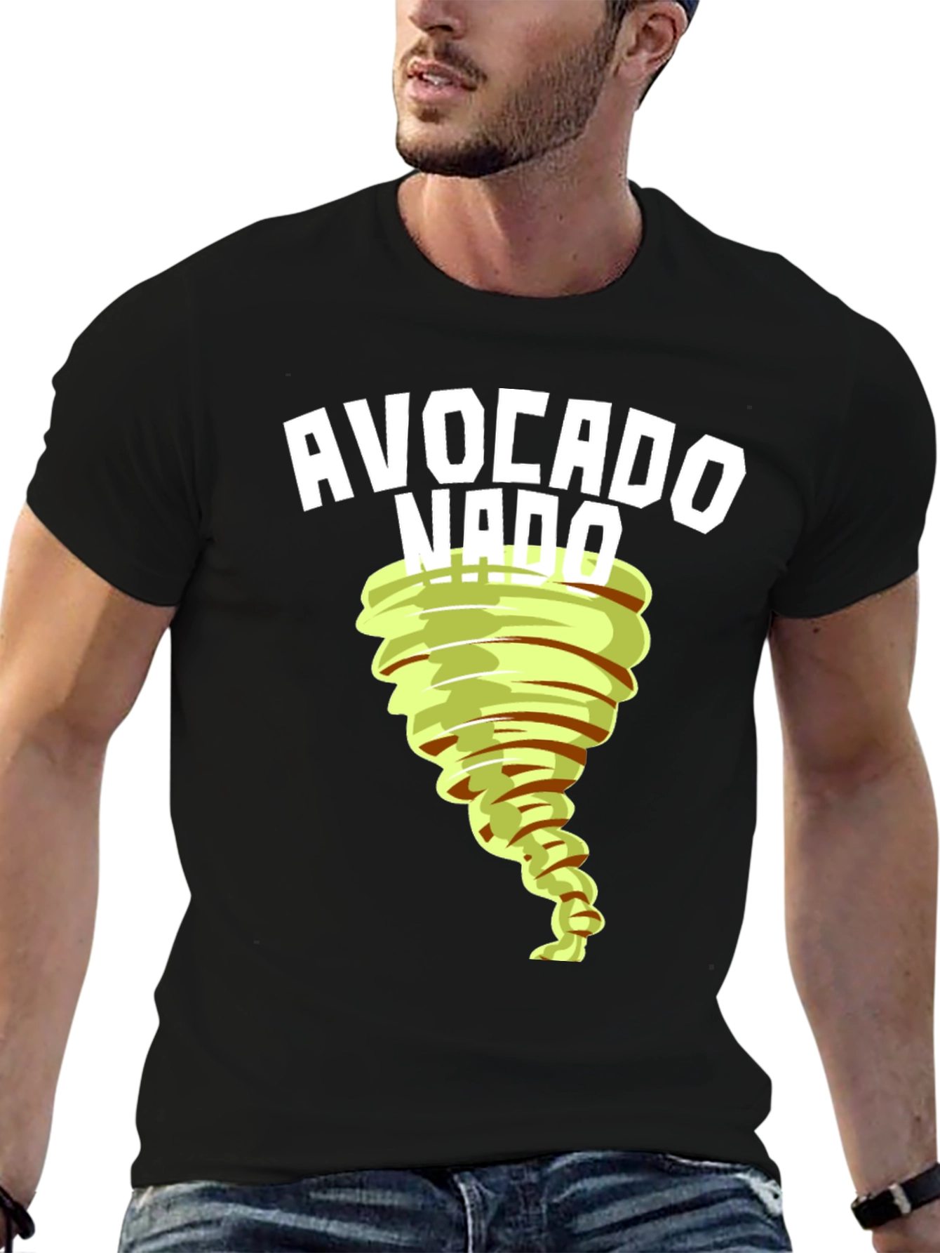 Black Avocado Tornado Graphic T-Shirt - Unique Design view 6