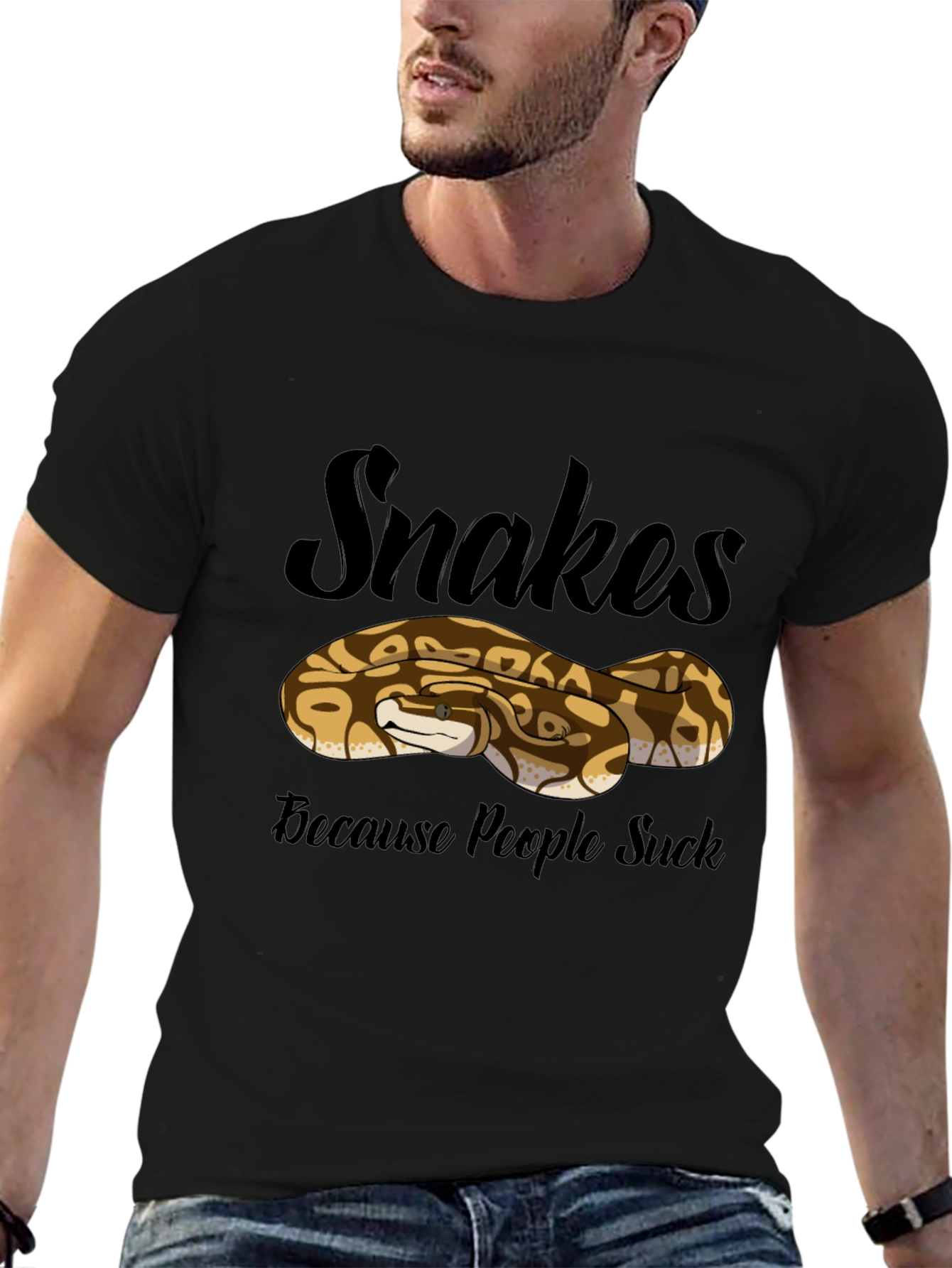 Black Snakes Because People Suck T-Shirt view 6