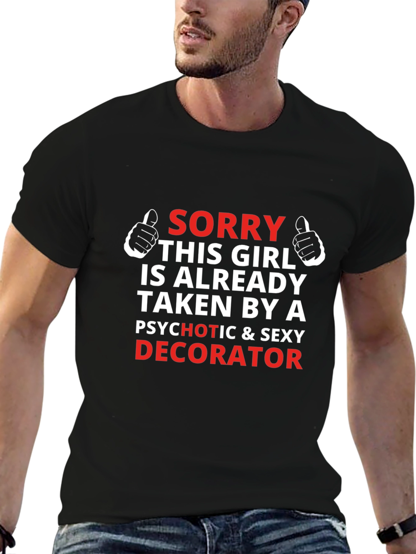 Black Funny Decorator Graphic T-Shirt view 6