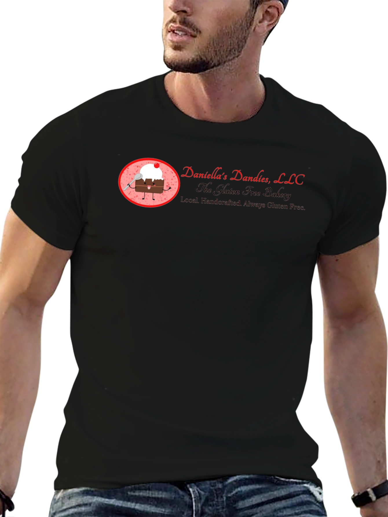 Black Daniella's Dandes LLC T-Shirt, Gluten-Free Bakery view 6