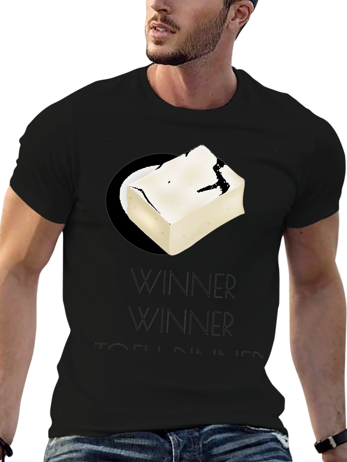 Black Winner Tofu Dinner Graphic Tee view 6