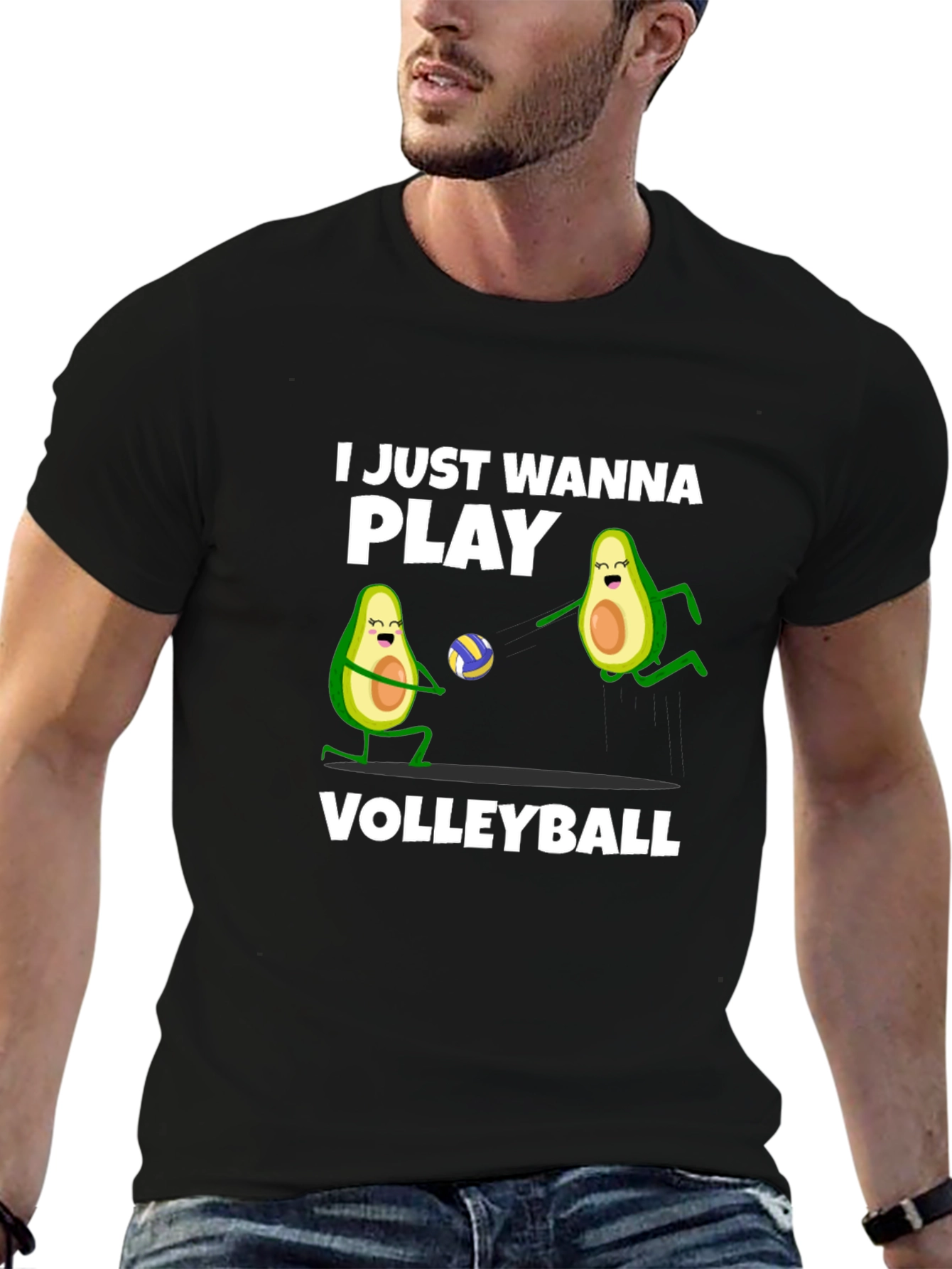 Black Avocado Volleyball T-Shirt view 6
