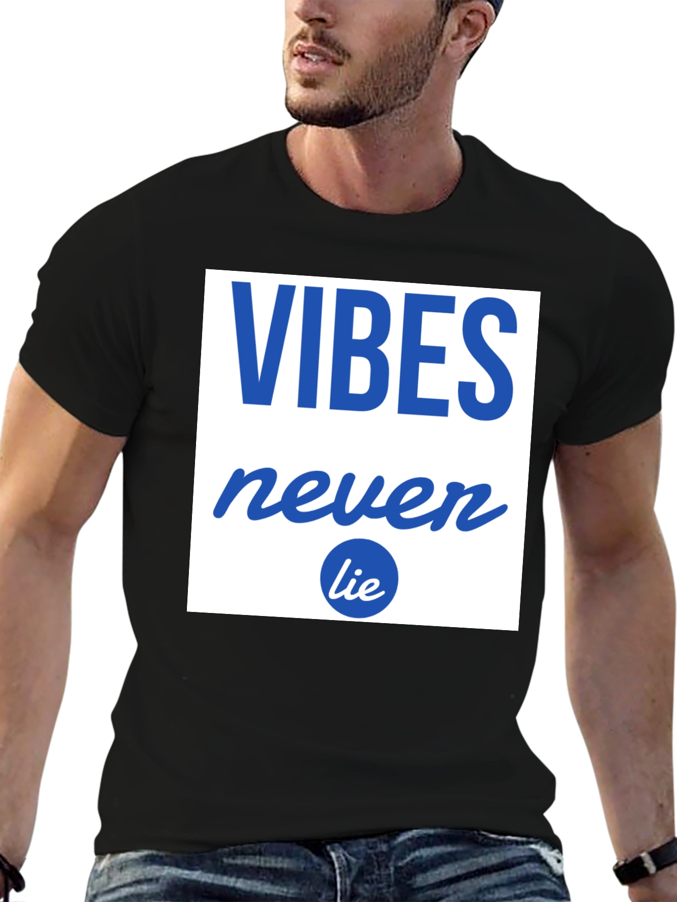 Black Vibes Never Lie Graphic Tee - Casual Comfort view 6
