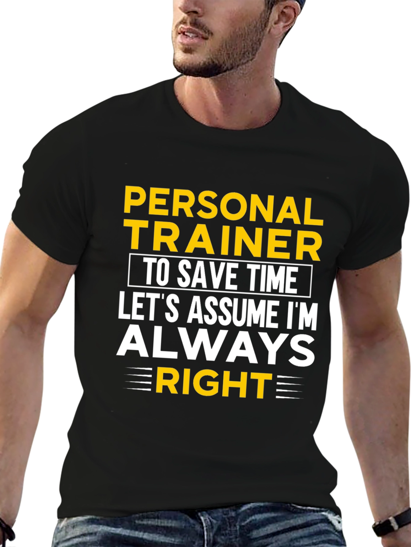Black Personal Trainer Always Right Graphic Tee view 6