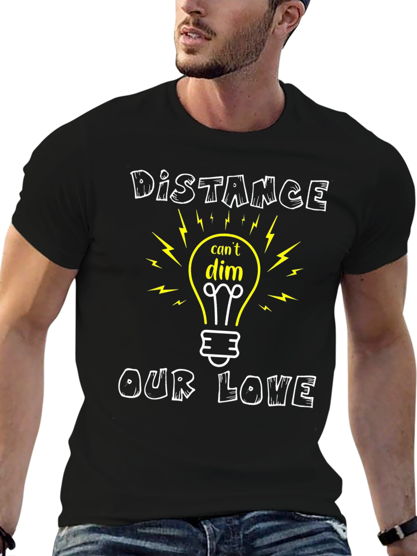 Black Distance Can't Dim Our Love Graphic Tee view 6