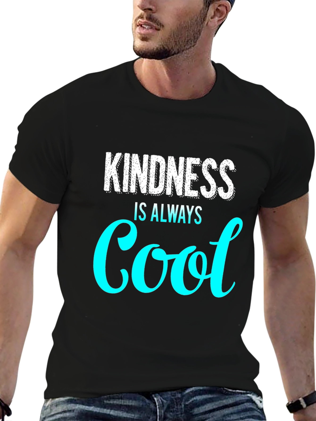 Black Kindness Is Always Cool Graphic Tee view 6