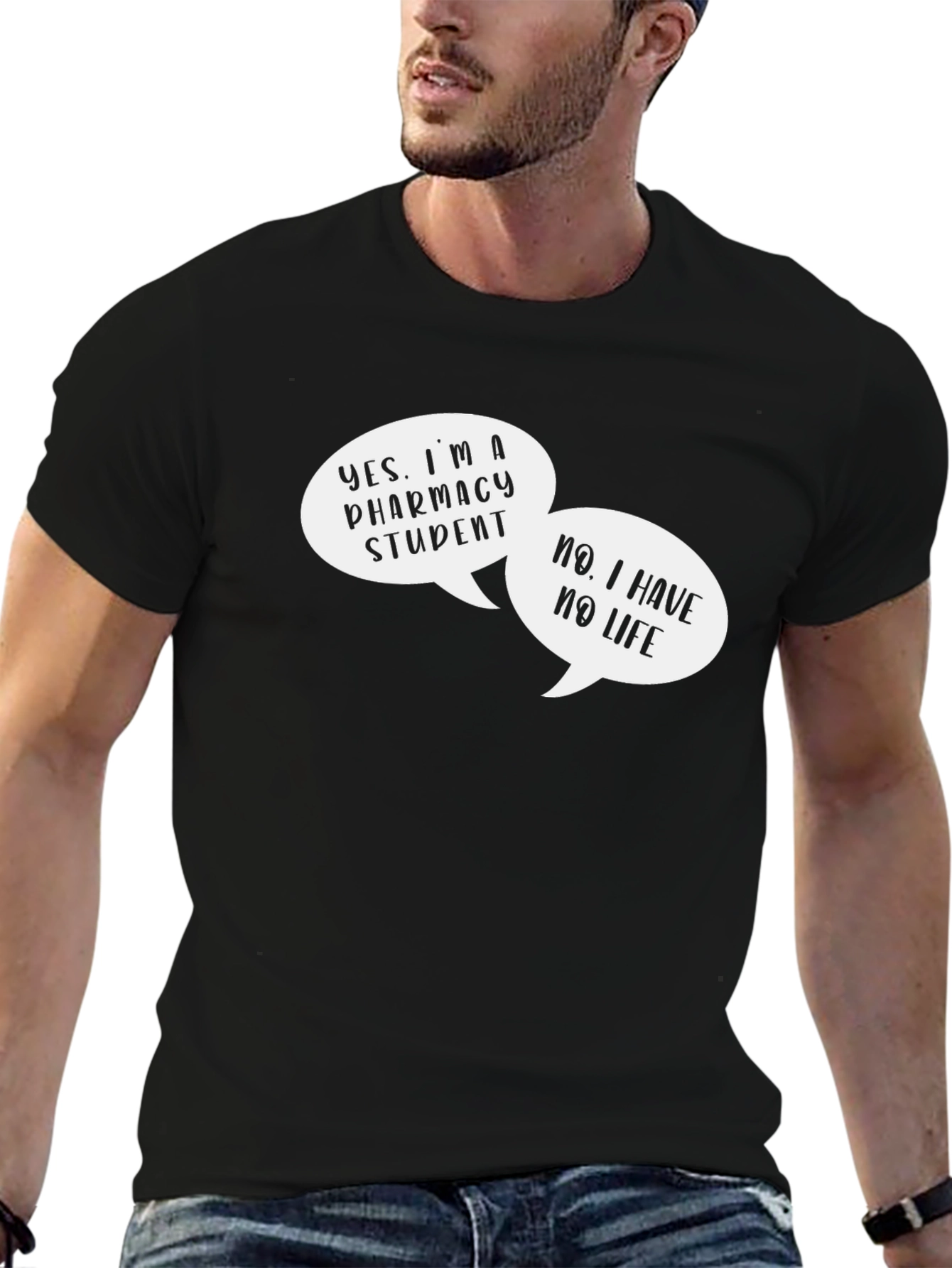 Black Pharmacy Student T-Shirt - Humorous Design view 6