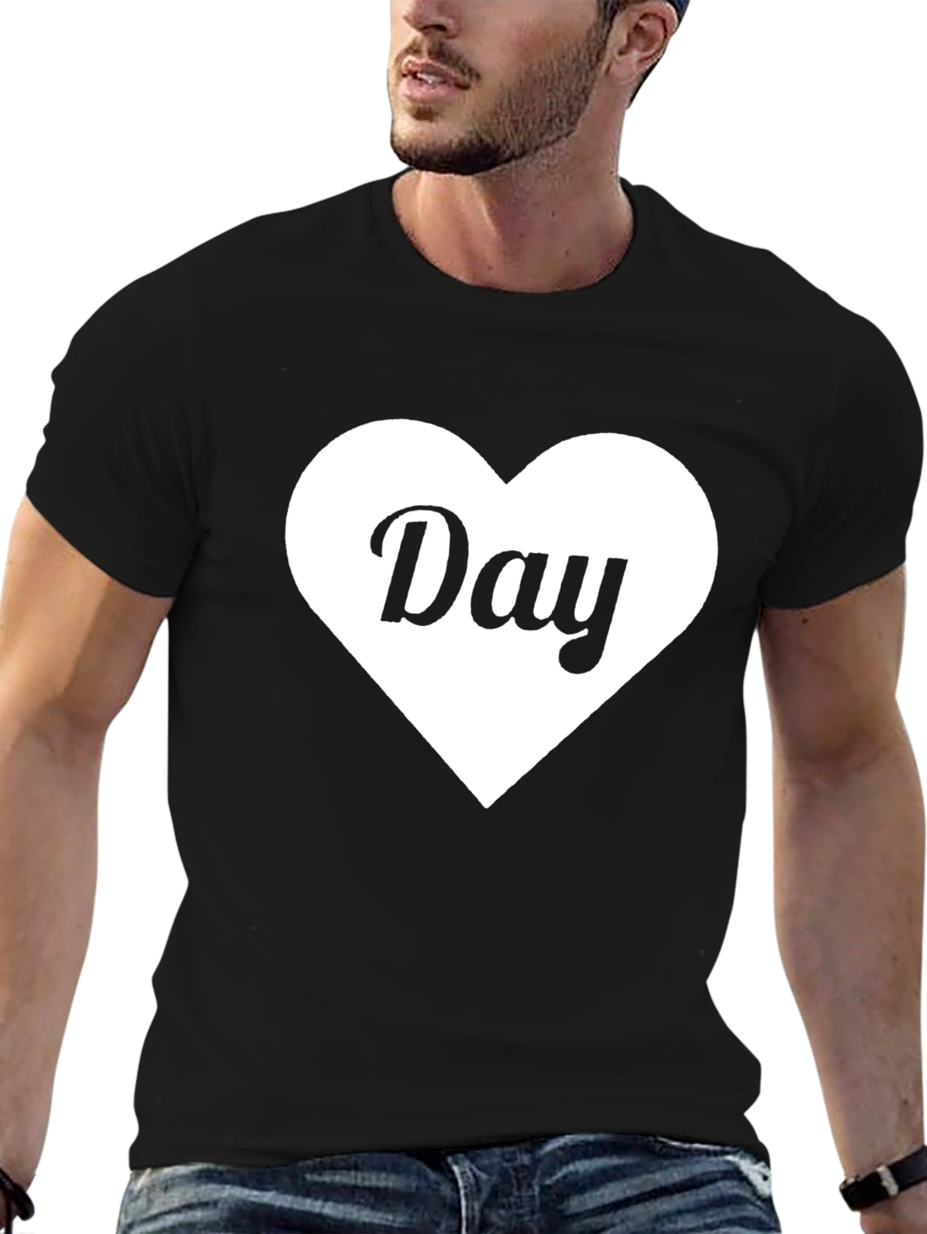 Black Heart Day T-Shirt - Stylish Black Tee view 6