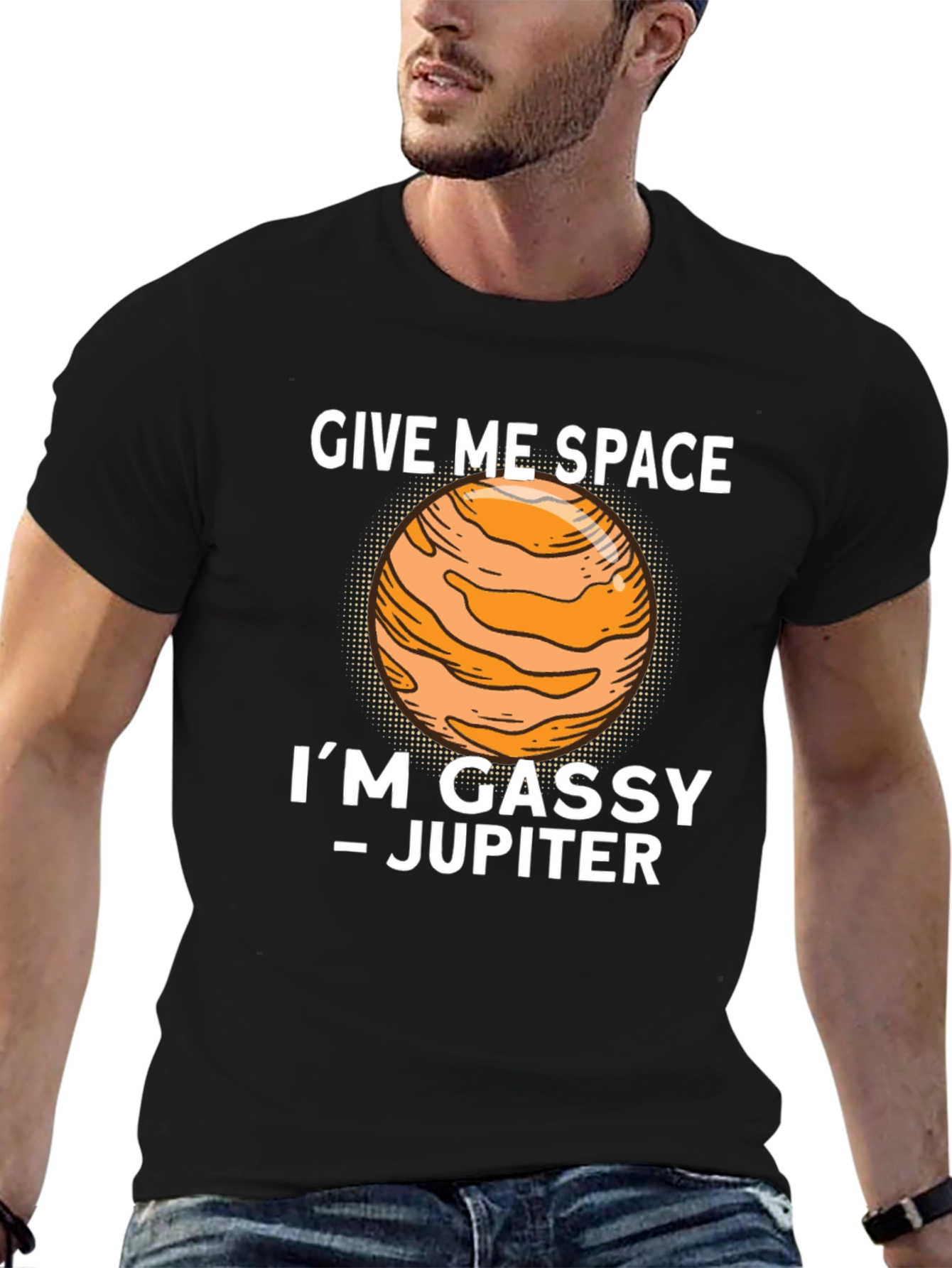 Black Give Me Space Jupiter Tee view 6