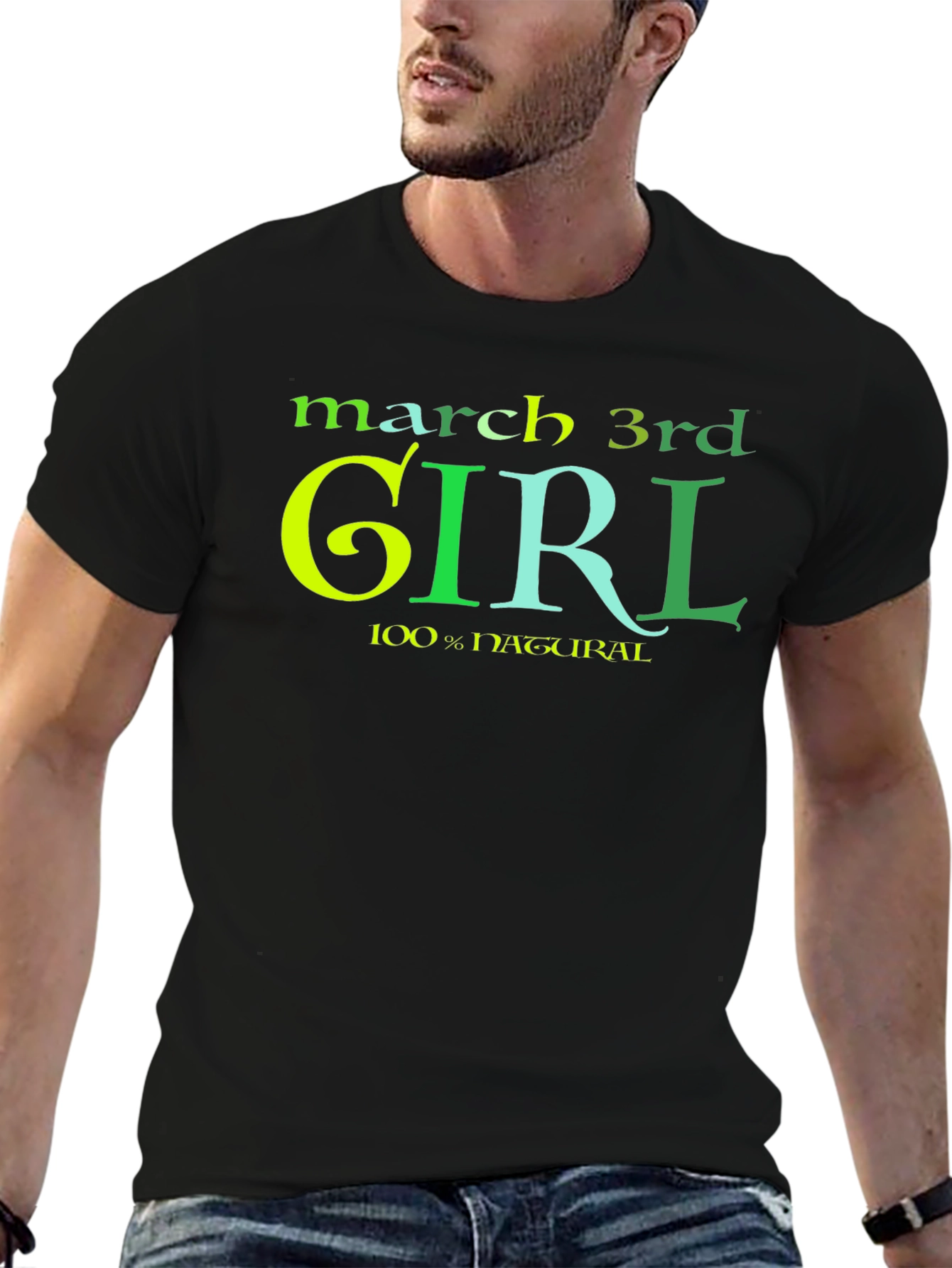 Black March 3rd Girl T-Shirt - 100% Natural view 6