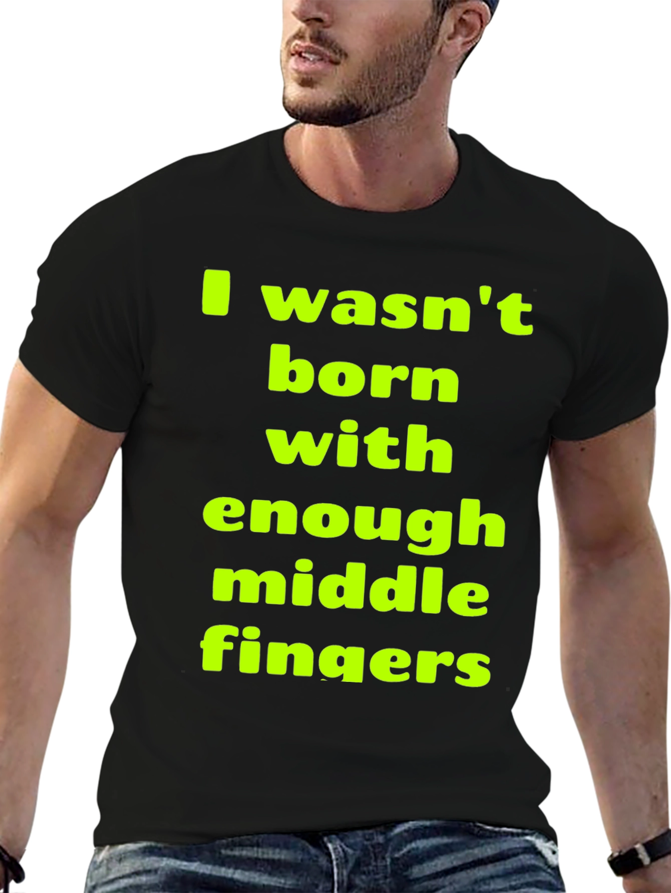 Black Funny Sarcastic Middle Finger T-Shirt view 6