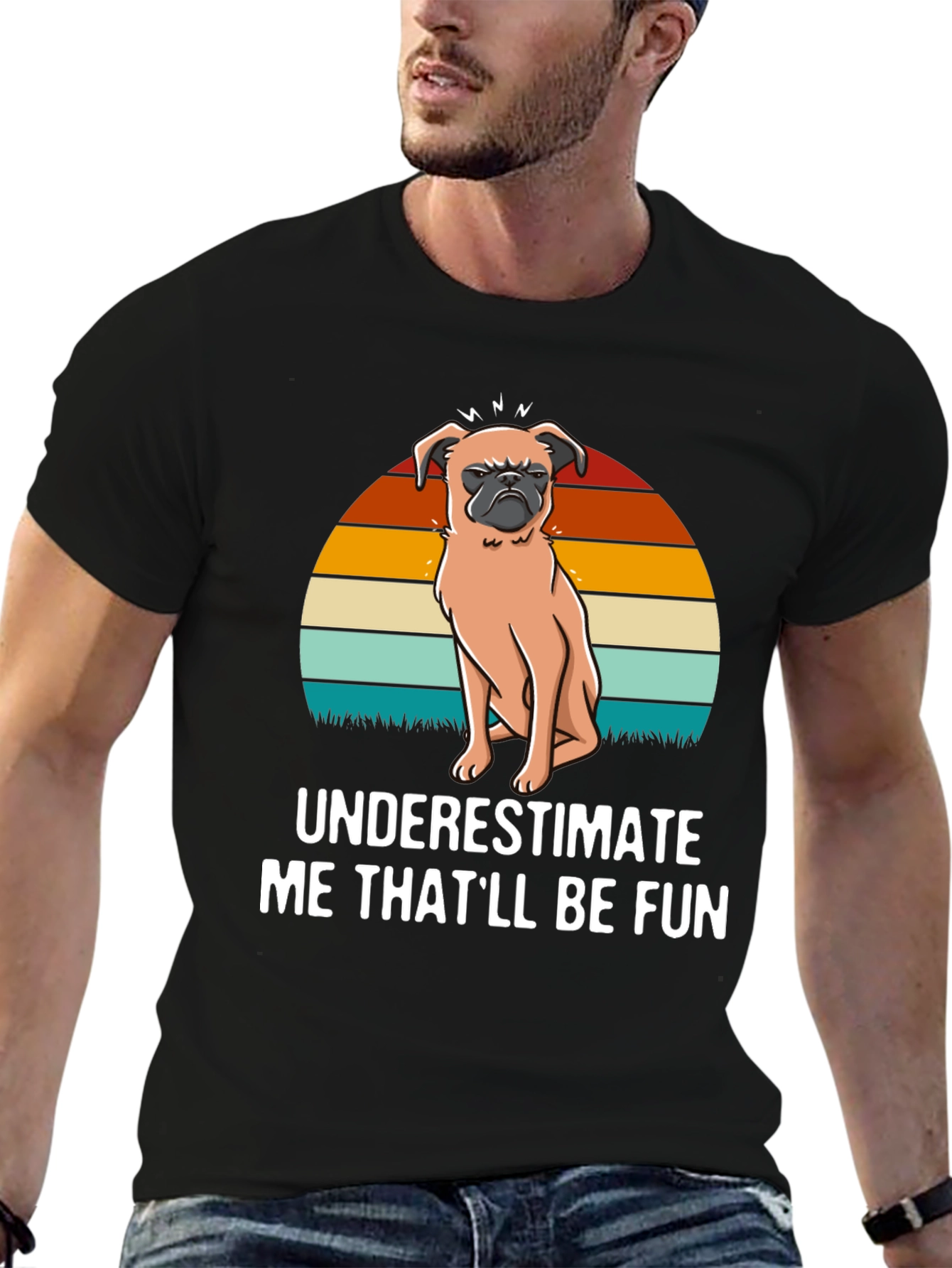Black Grumpy Dog Graphic Tee - "Underestimate Me That'll Be Fun" view 6
