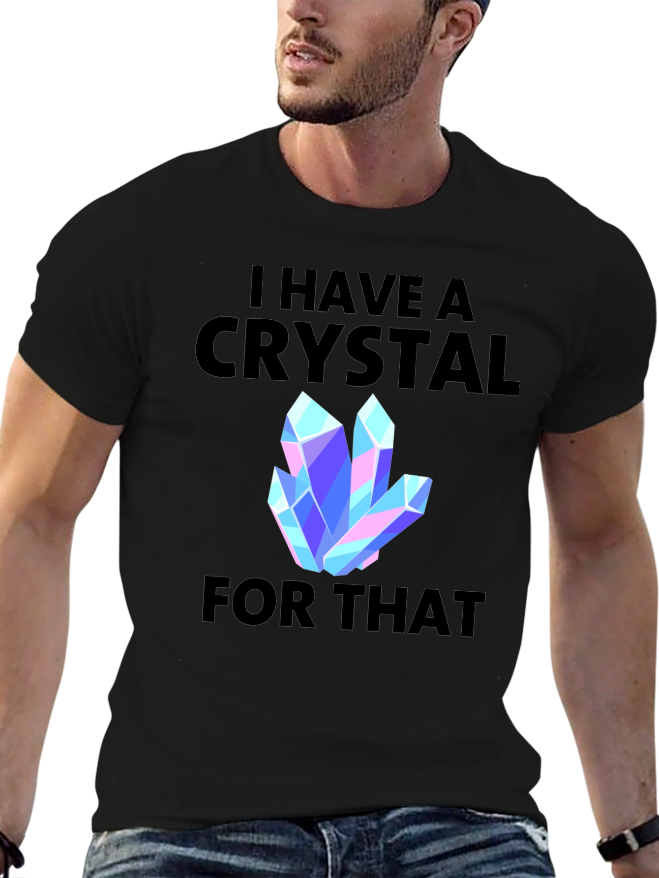 Black I Have a Crystal For That Graphic Tee view 6