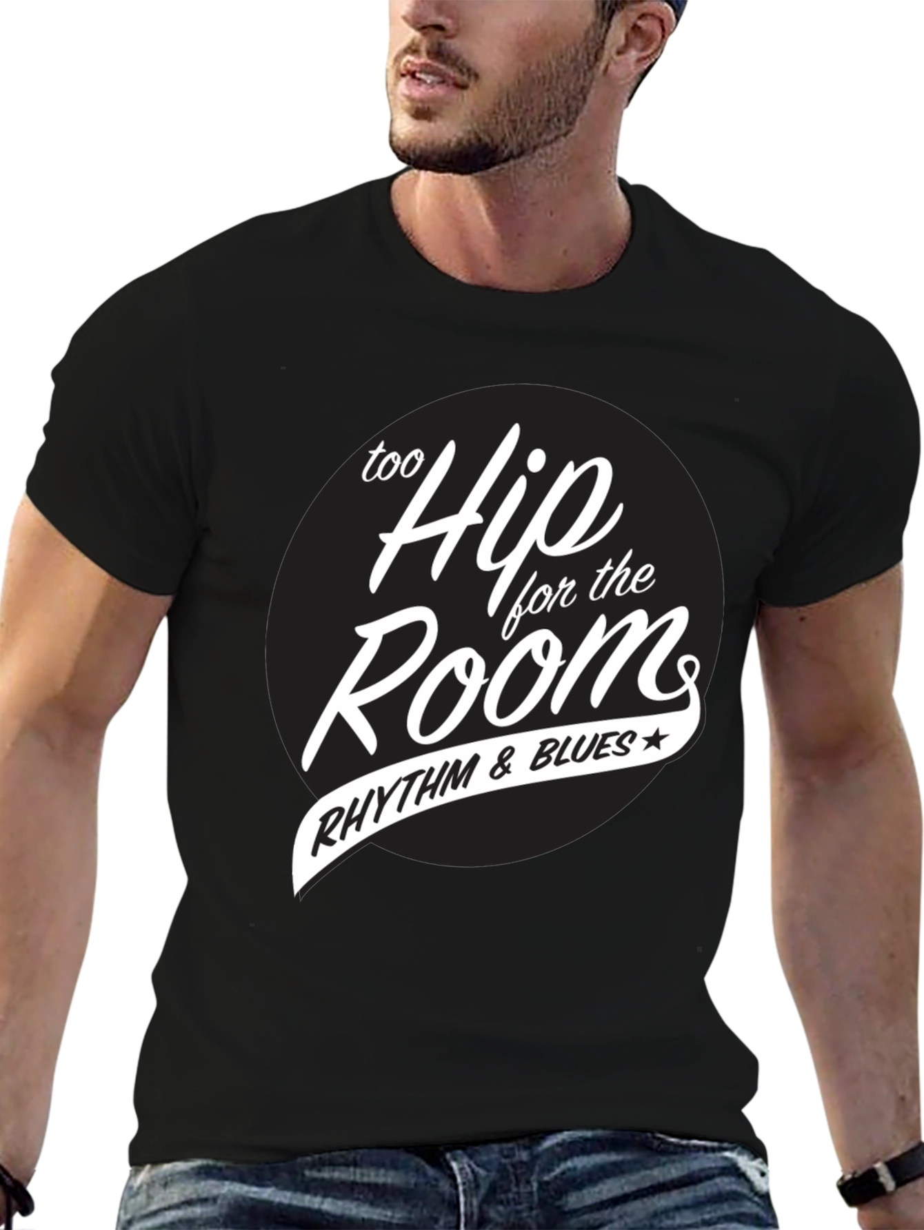 Black Too Hip for the Room Rhythm & Blues T-Shirt view 6