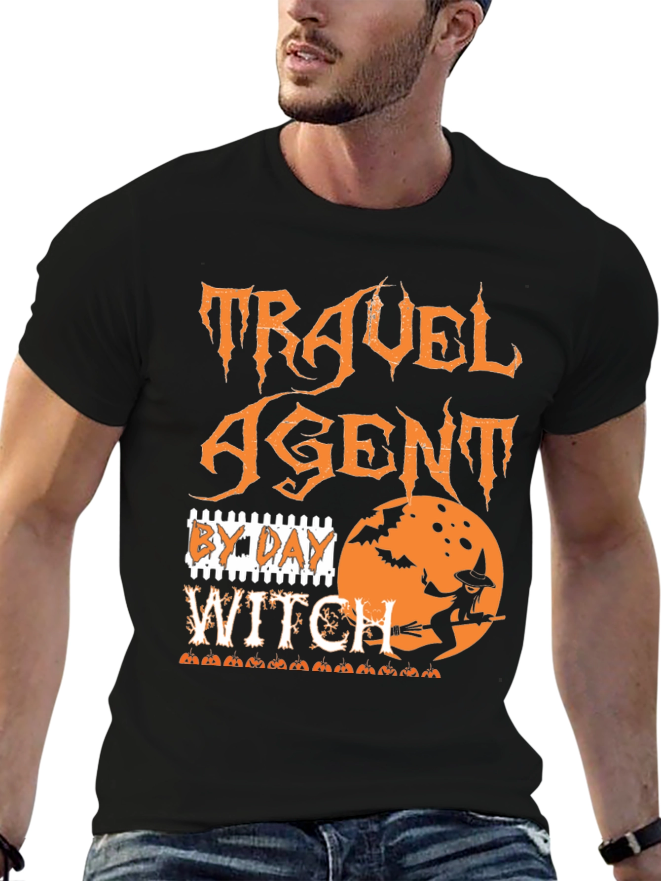 Travel Agent Witch Halloween Graphic Tee - 6