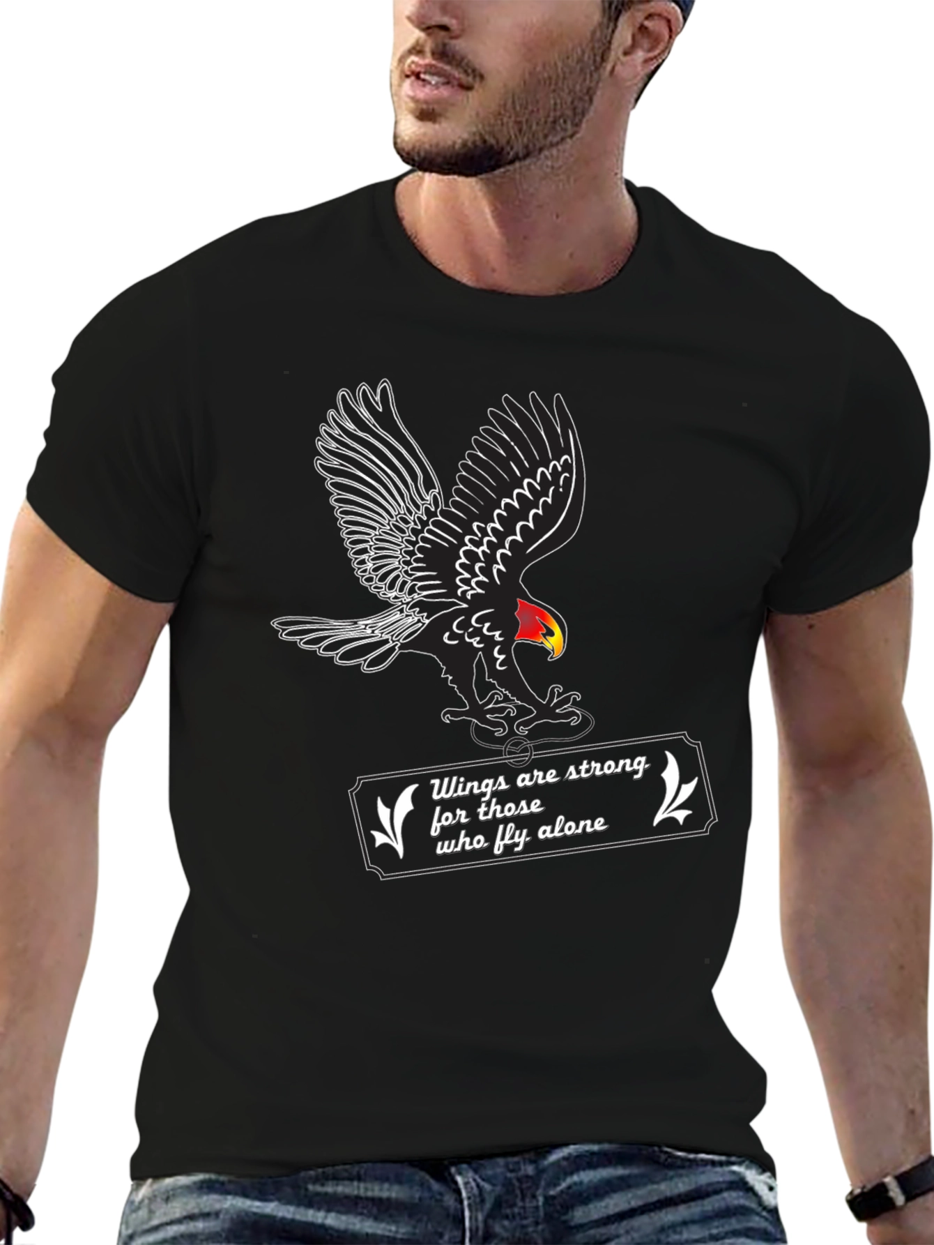 Black Eagle Wings Tee - Strong & Alone view 6