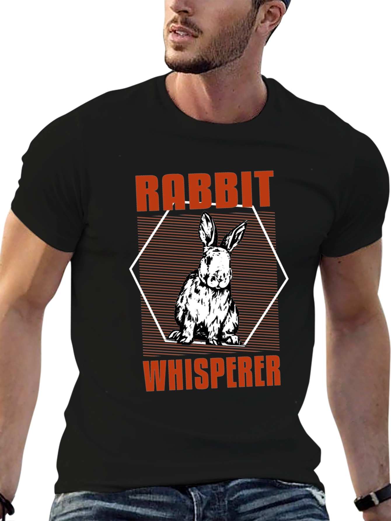 Black Rabbit Whisperer Graphic T-Shirt - Animal Lover Tee view 6