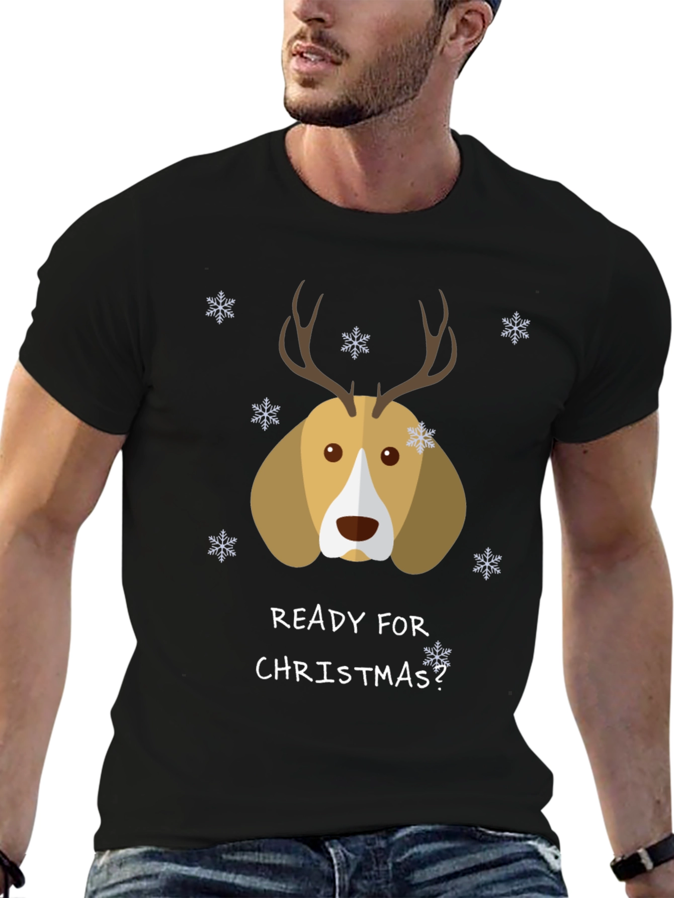 Black Christmas Dog T-Shirt view 6
