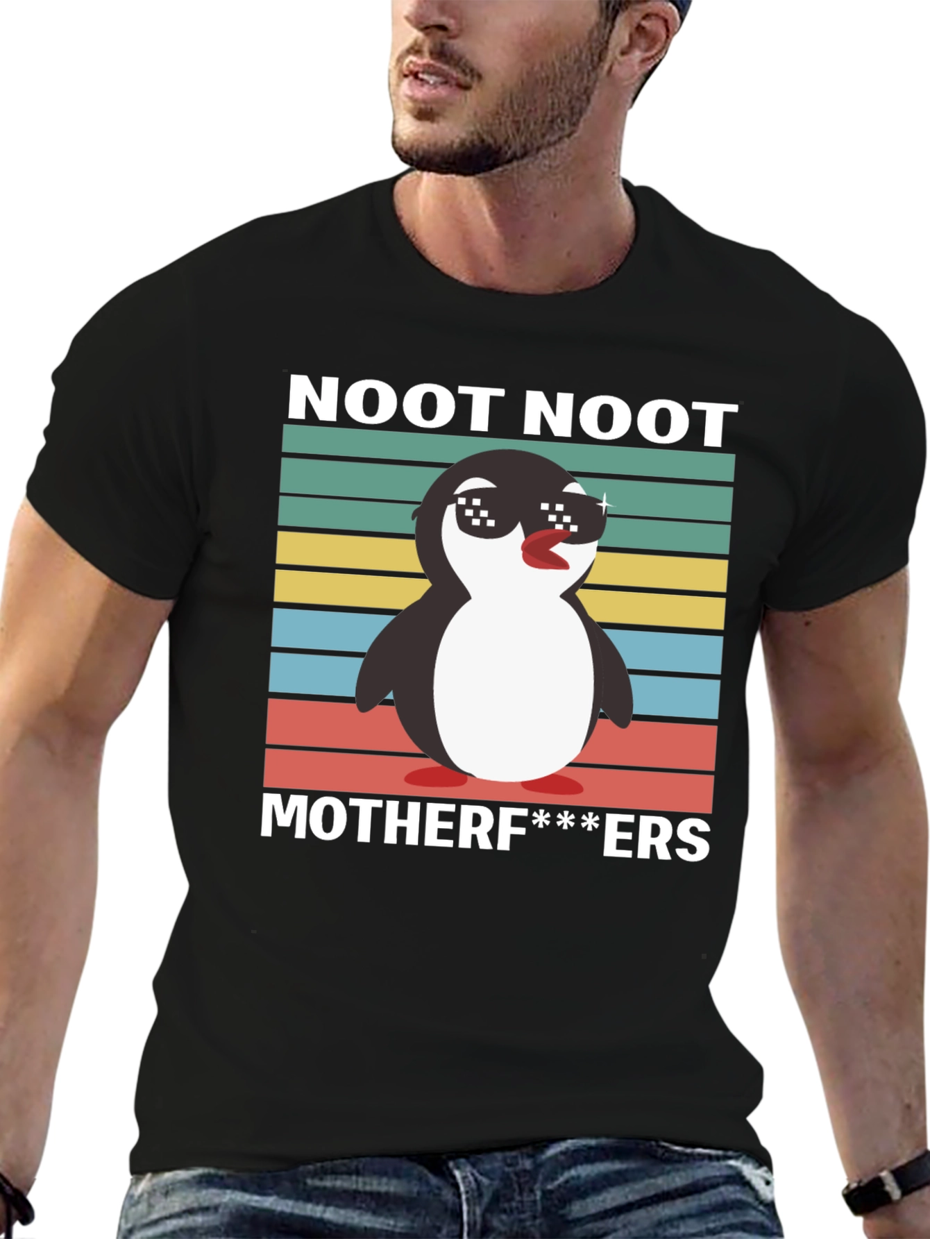 Black Noot Noot Penguin T-Shirt view 6