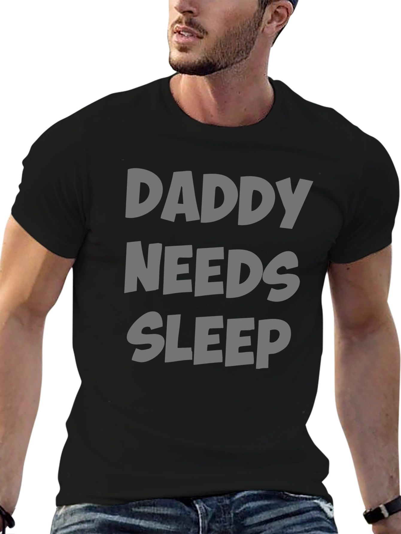Black Daddy Needs Sleep T-Shirt - Comfortable Dad Life Tee view 6