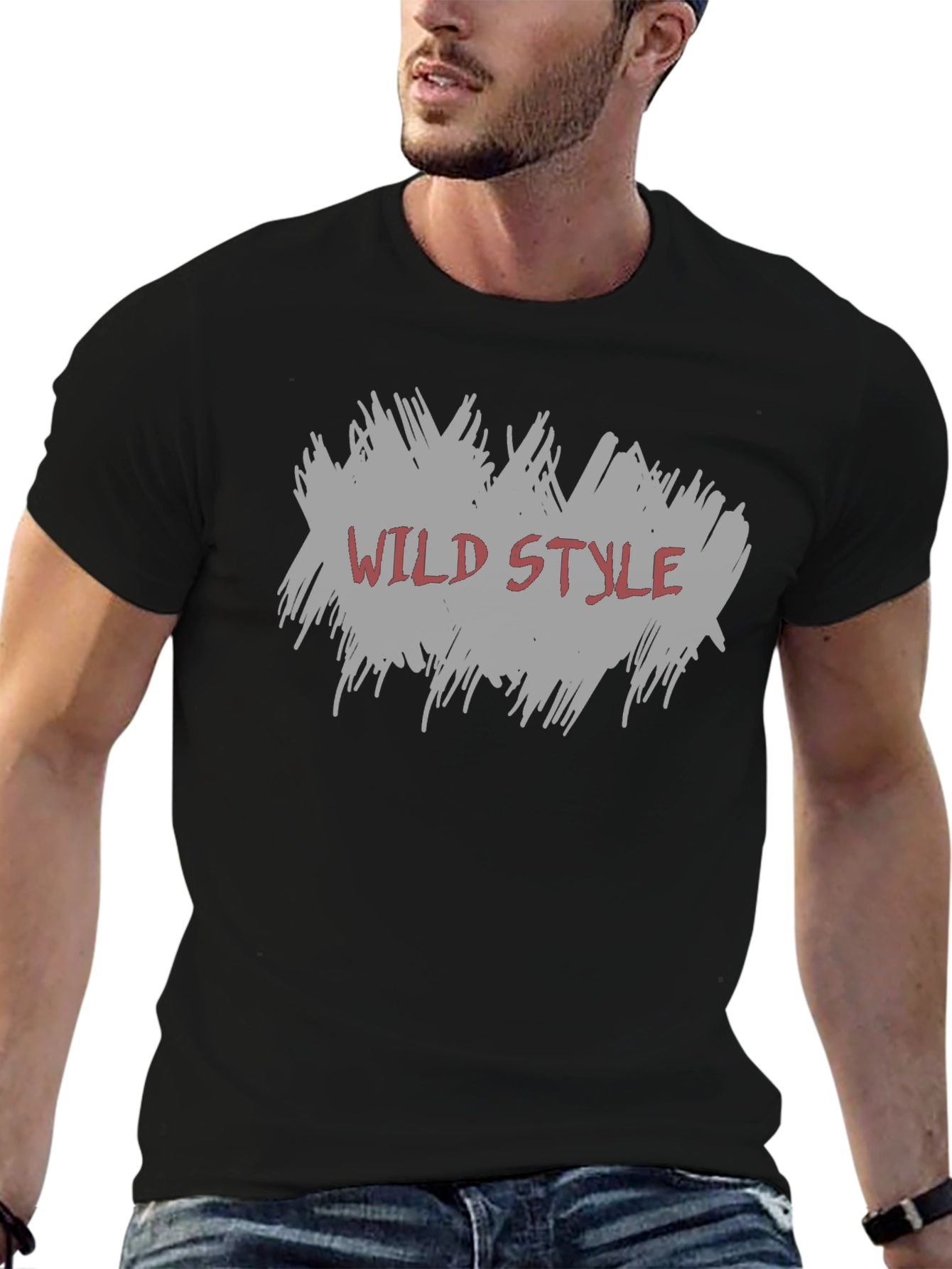 Black Wild Style Graphic Tee - Black Cotton Shirt view 6