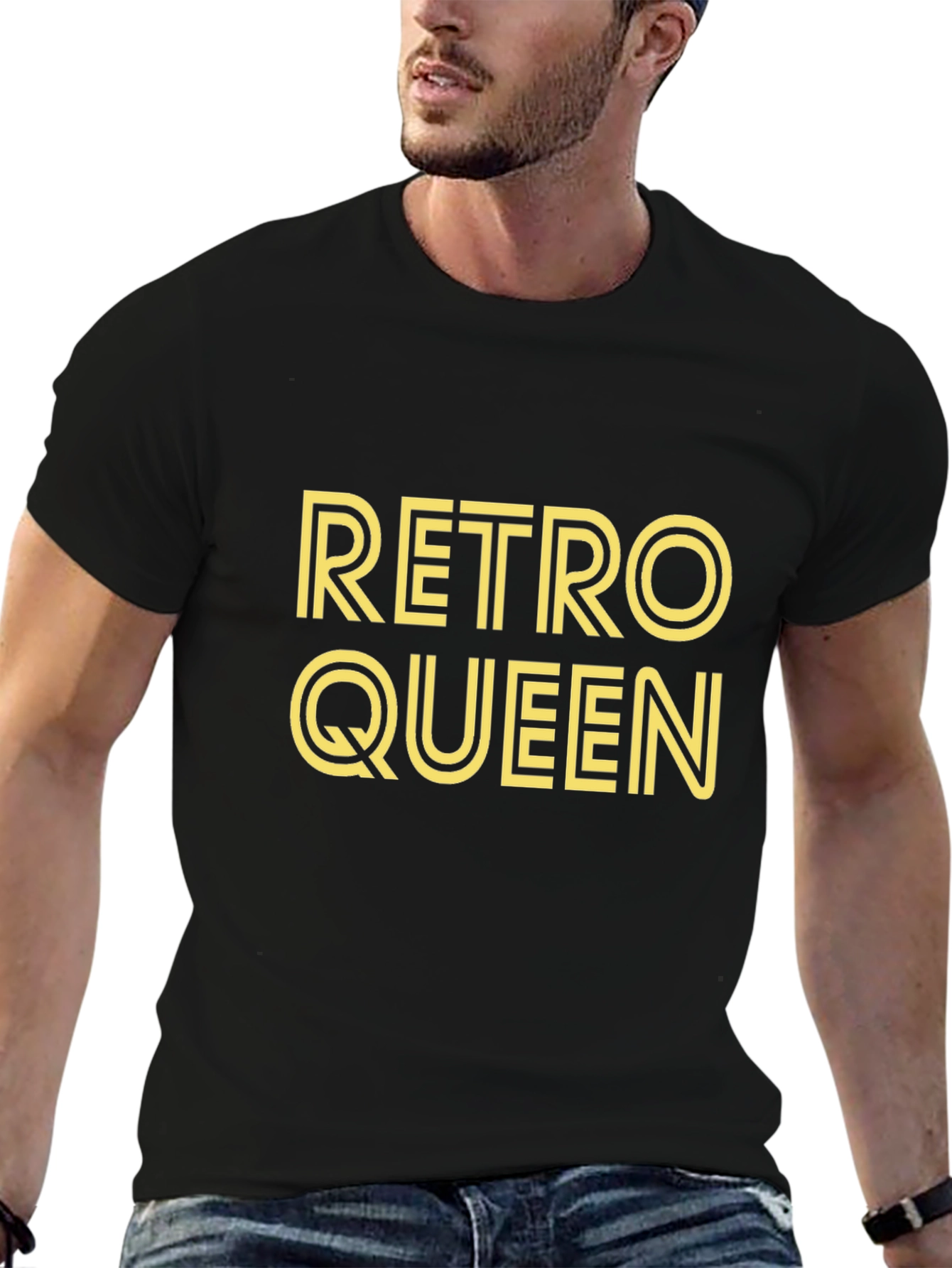 Black Retro Queen Black Graphic T-Shirt view 6