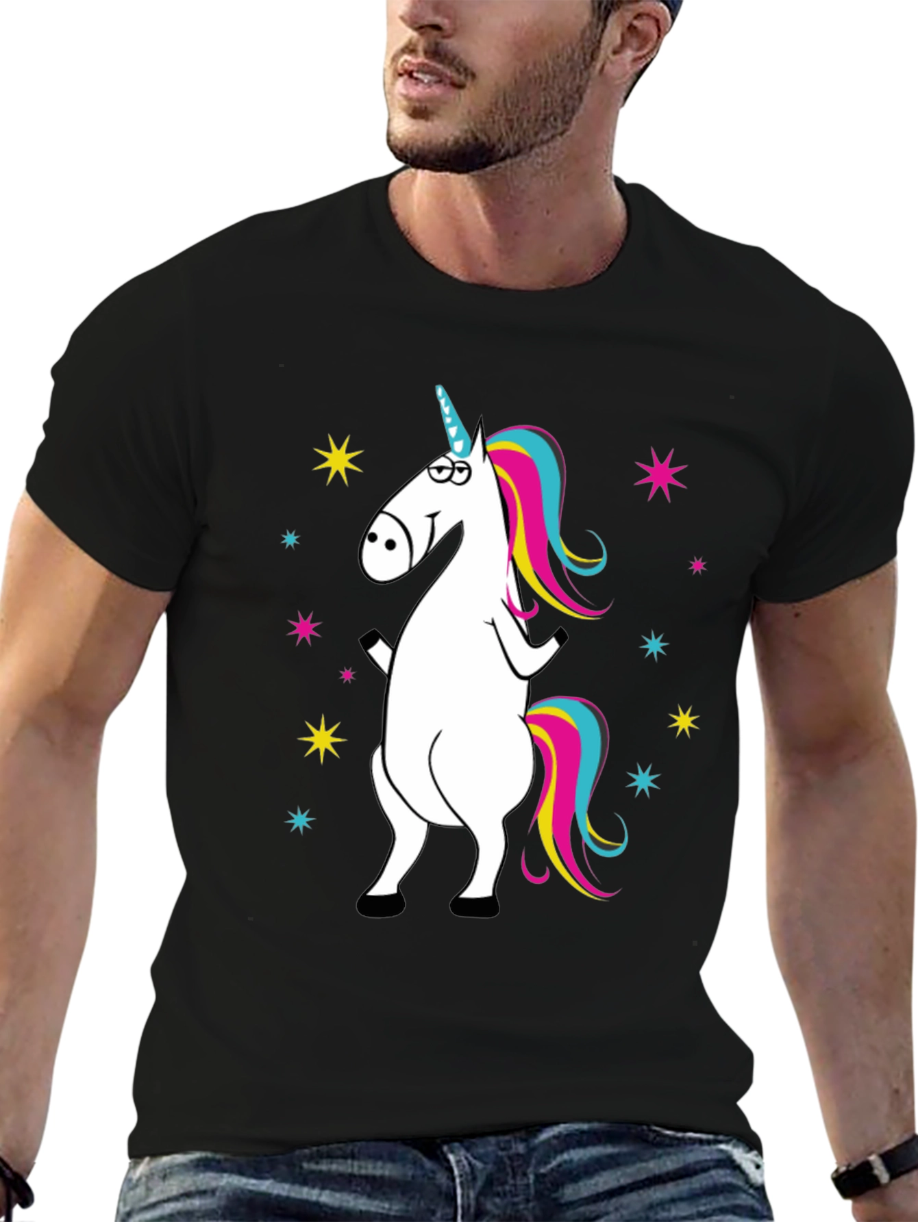 Black Unicorn Graphic Black T-Shirt - Fun & Whimsical Design view 6