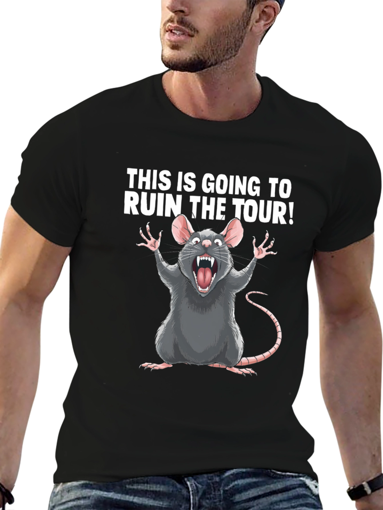 Black Ruin The Tour Rat Graphic T-Shirt view 6
