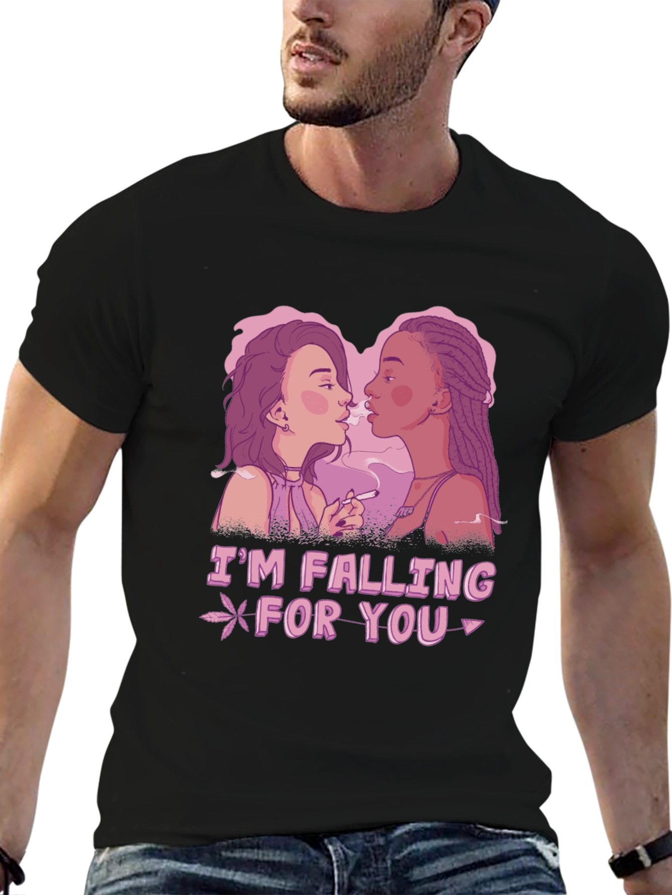 Black I'm Falling For You Graphic Tee view 6