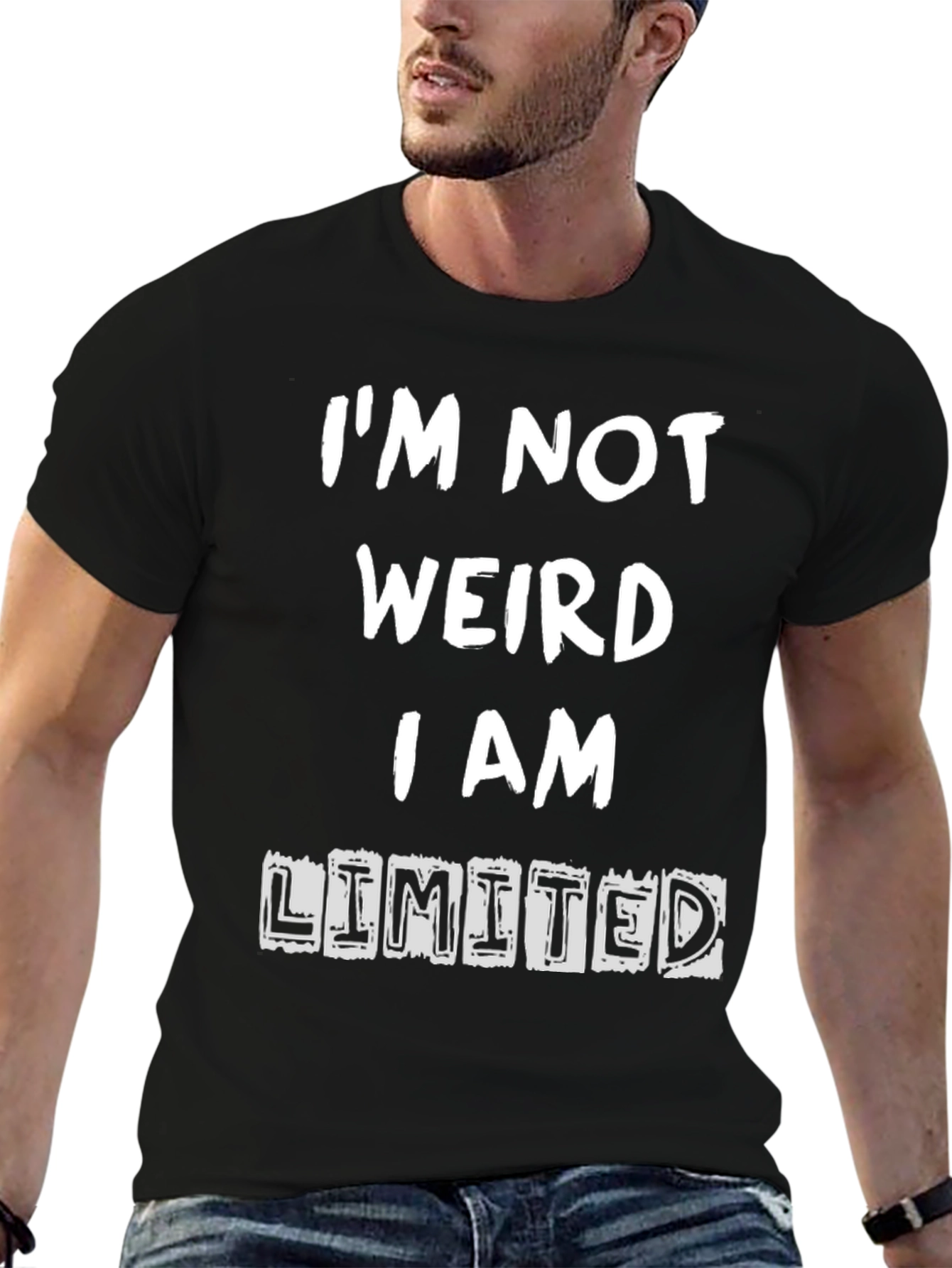 Black Funny I'm Not Weird T-Shirt view 6