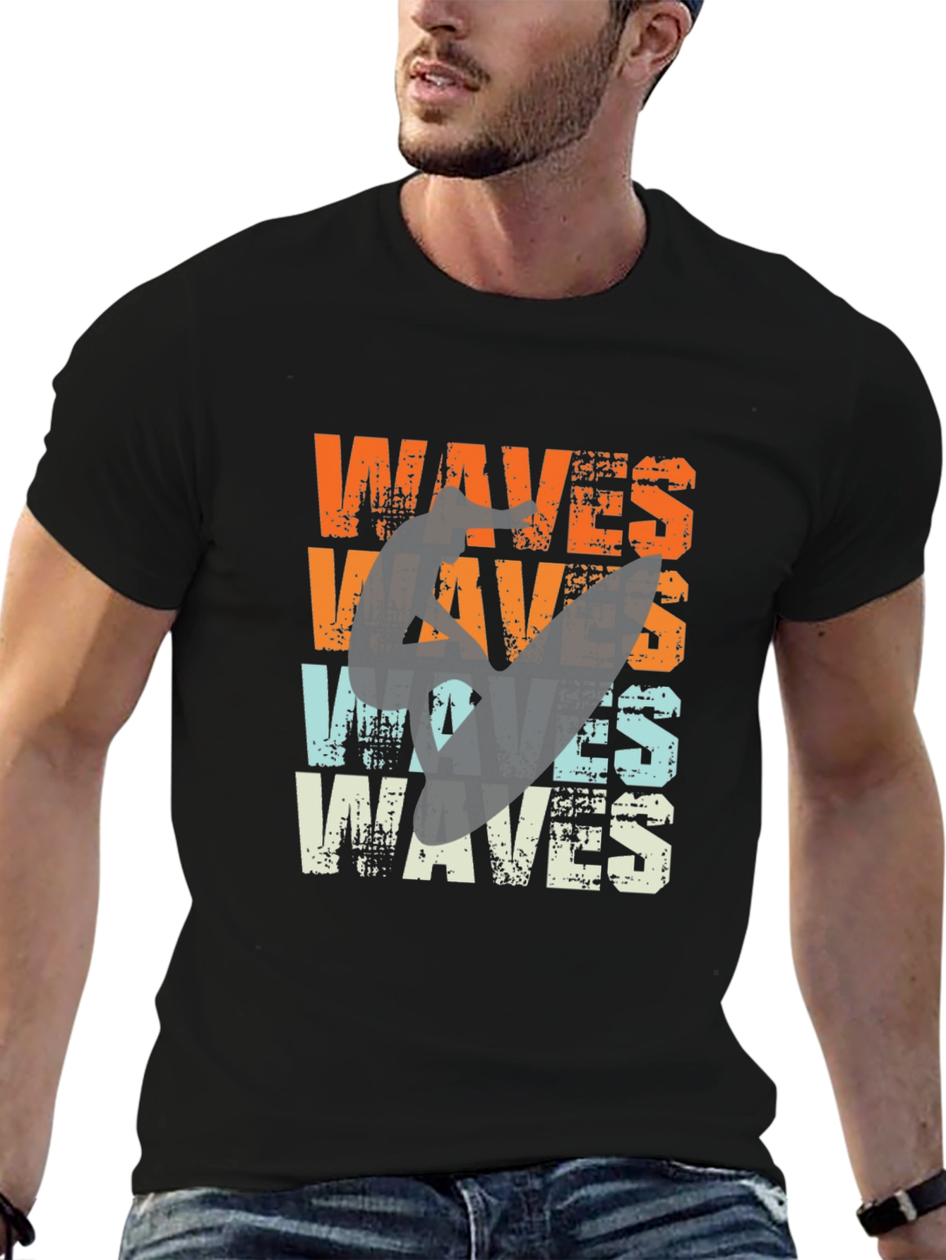 Retro Waves Graphic Tee - Surfer Style T-Shirt - 6